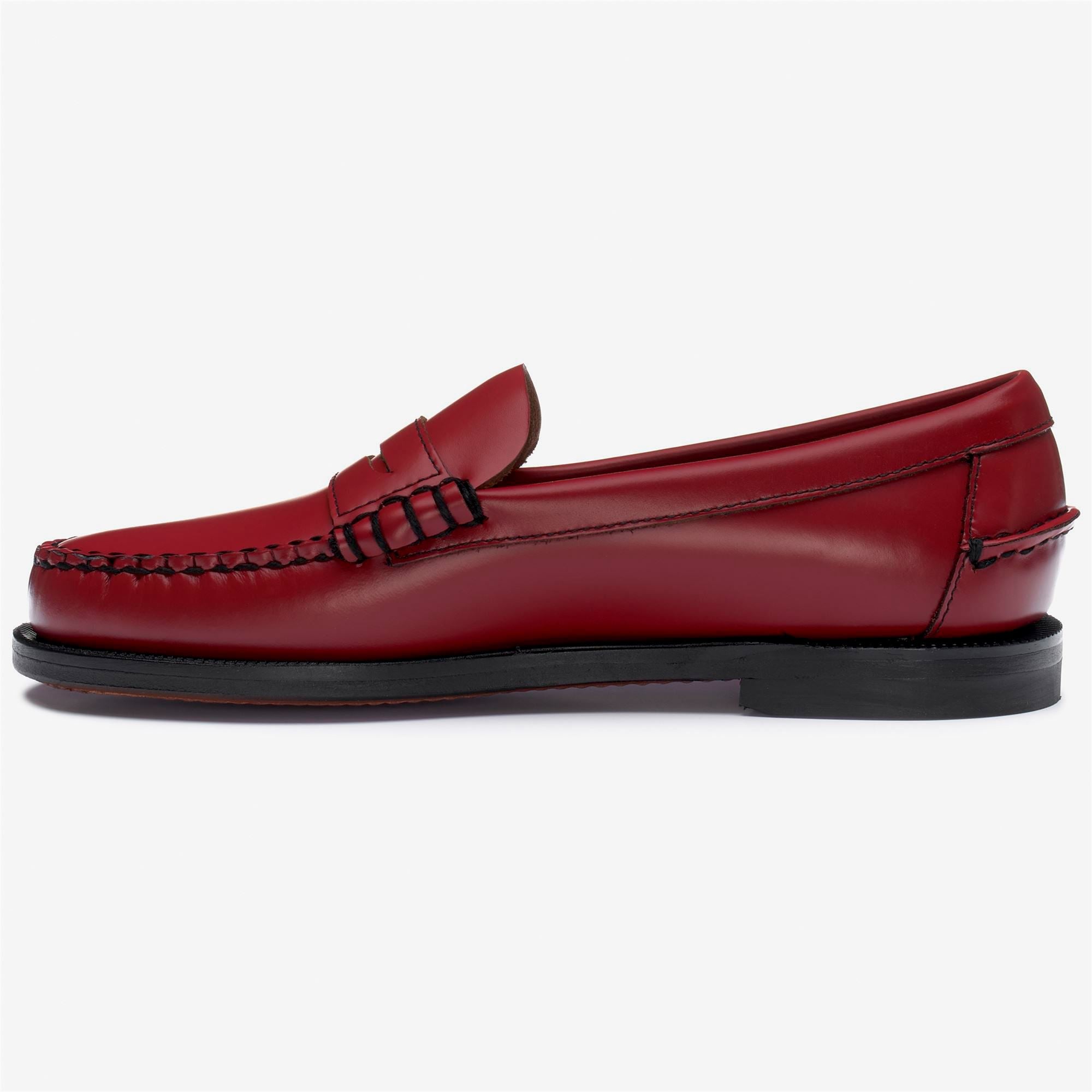 Mocasines de mujer de piel impermeables con suela de cuero - Sebago - Rojo Rojo-2