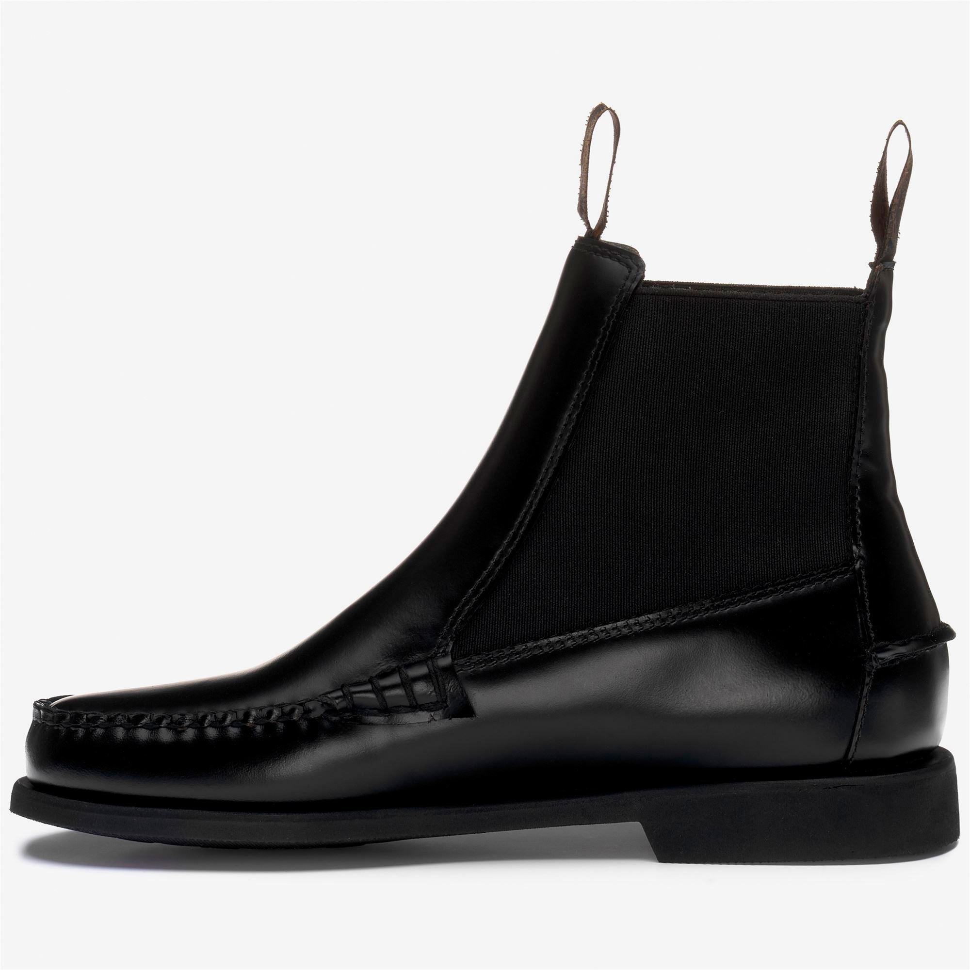 Botines chelsea de mujer de piel con cierre elástico - Sebago - Negro Negro-2
