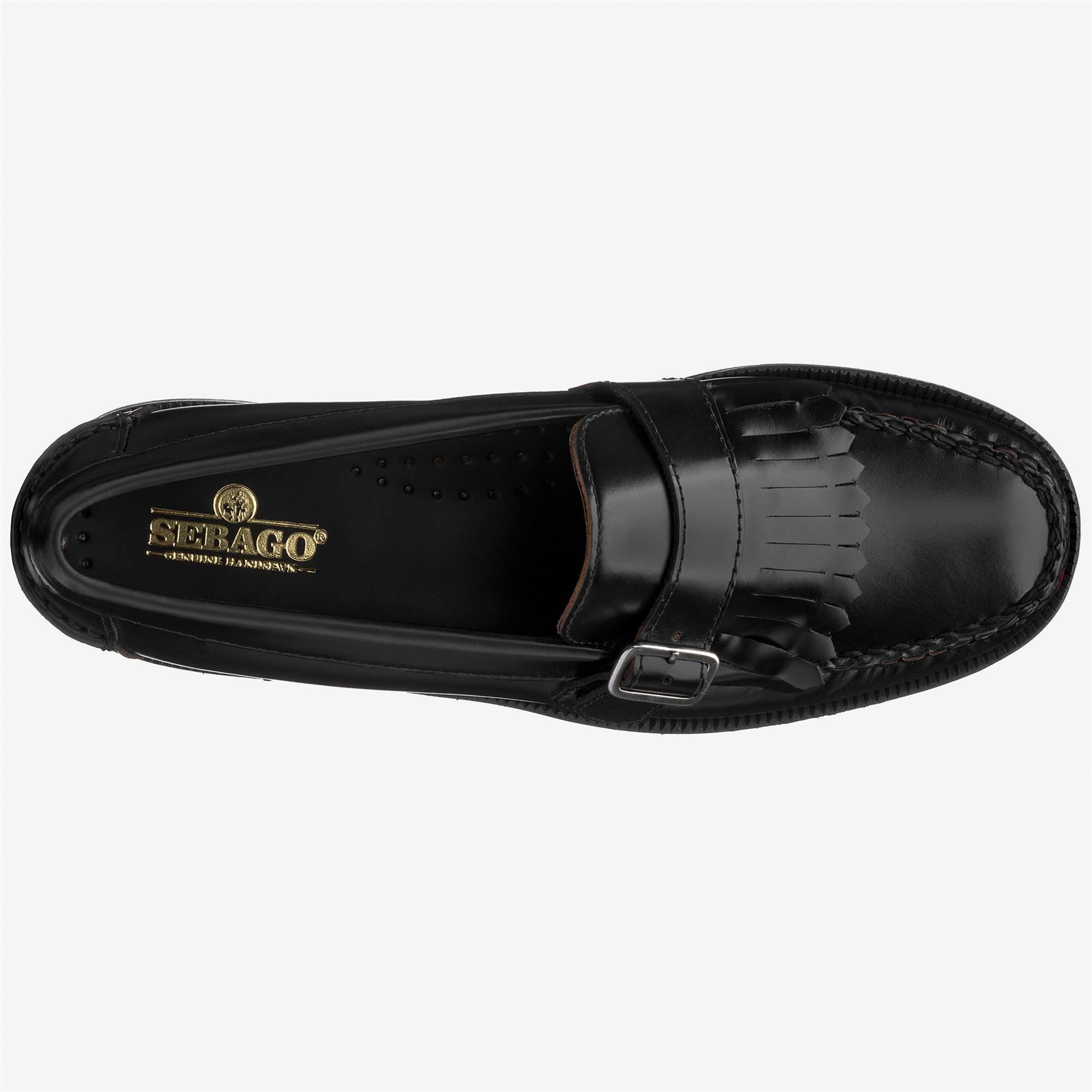 Mocasines de mujer de piel con flecos - Sebago - Negro Negro-4