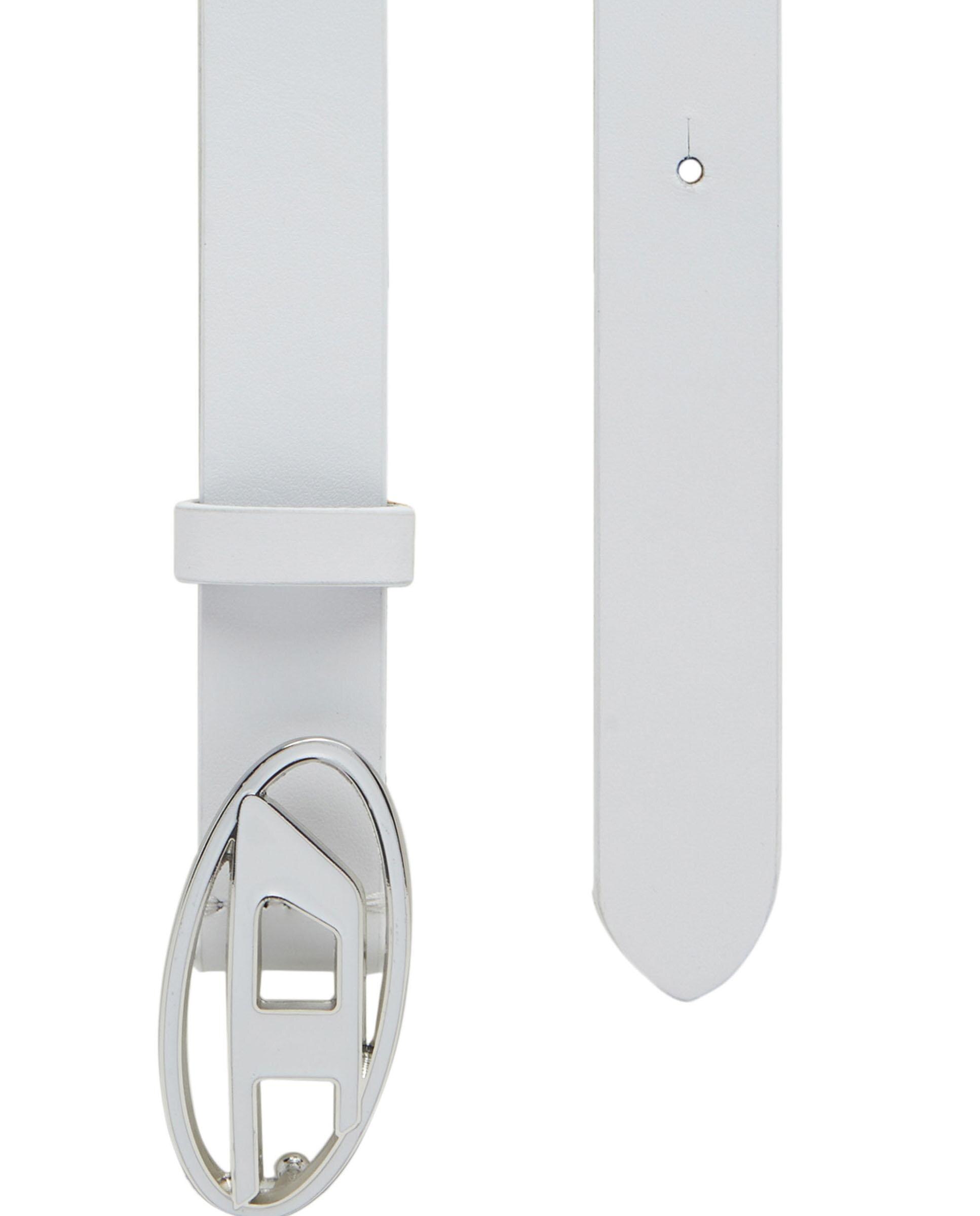 Cinturón de mujer de piel con hebilla - Diesel - Blanco Blanco-2
