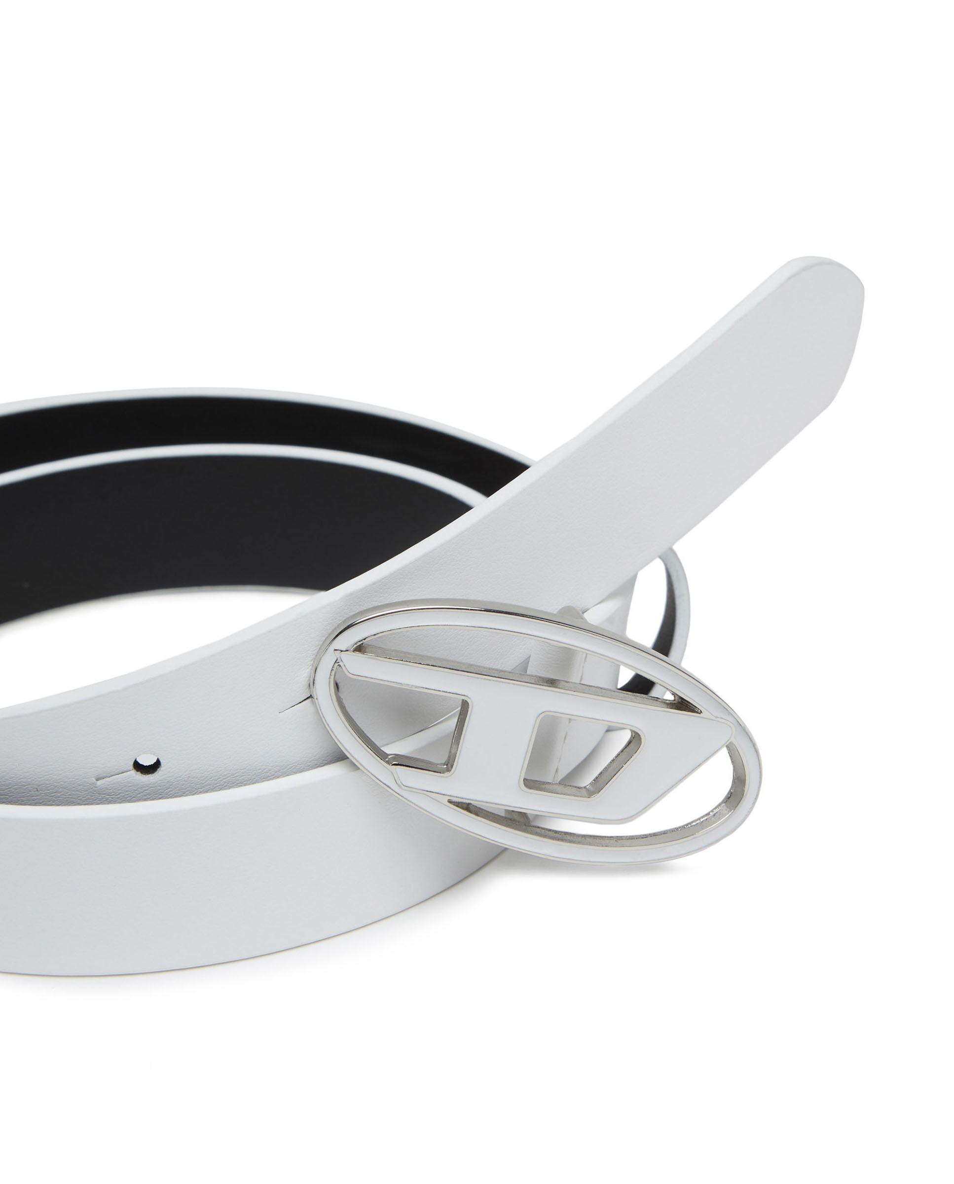 Cinturón de mujer de piel con hebilla - Diesel - Blanco Blanco-3