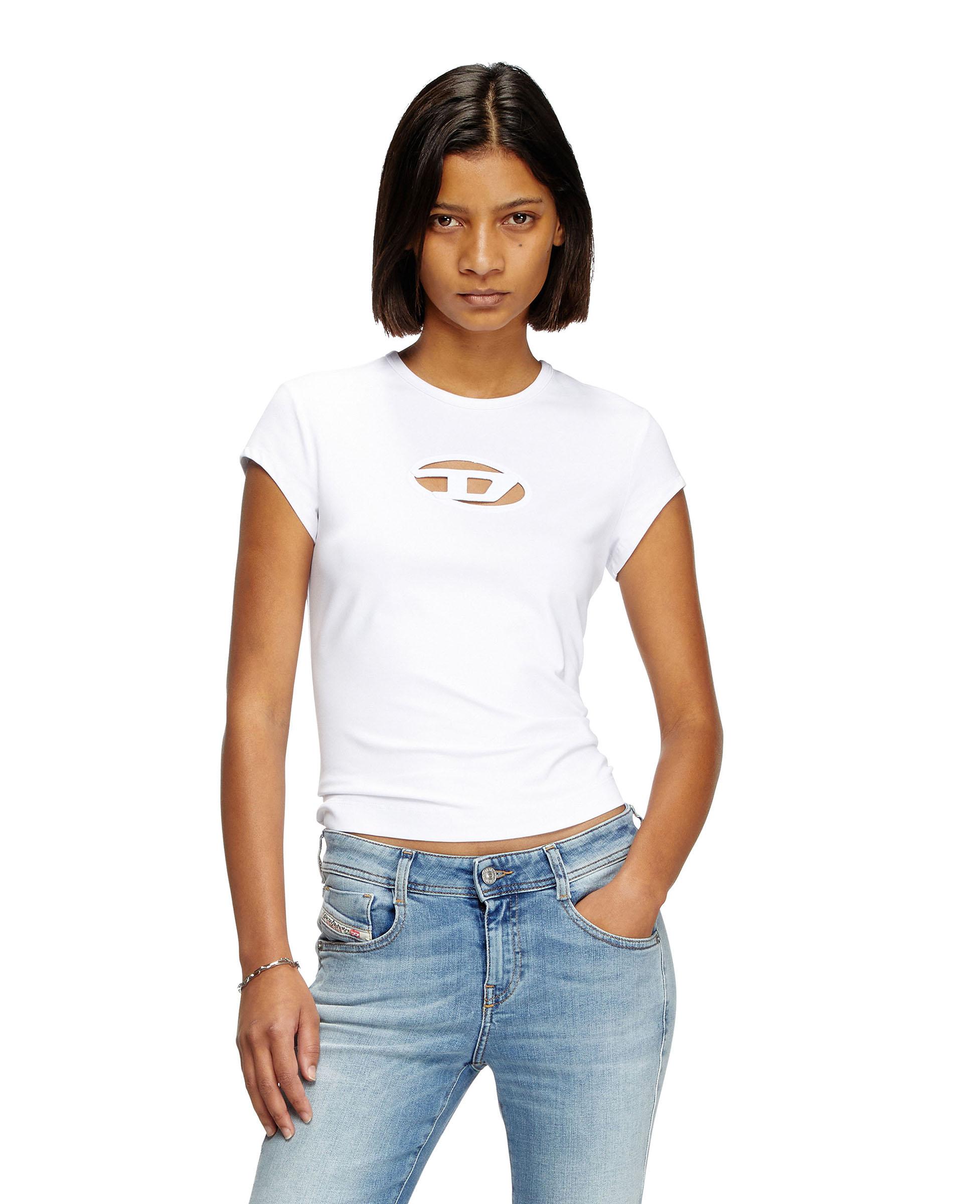 Camiseta de mujer DIESEL de manga corta con logo - Blanco Blanco-1