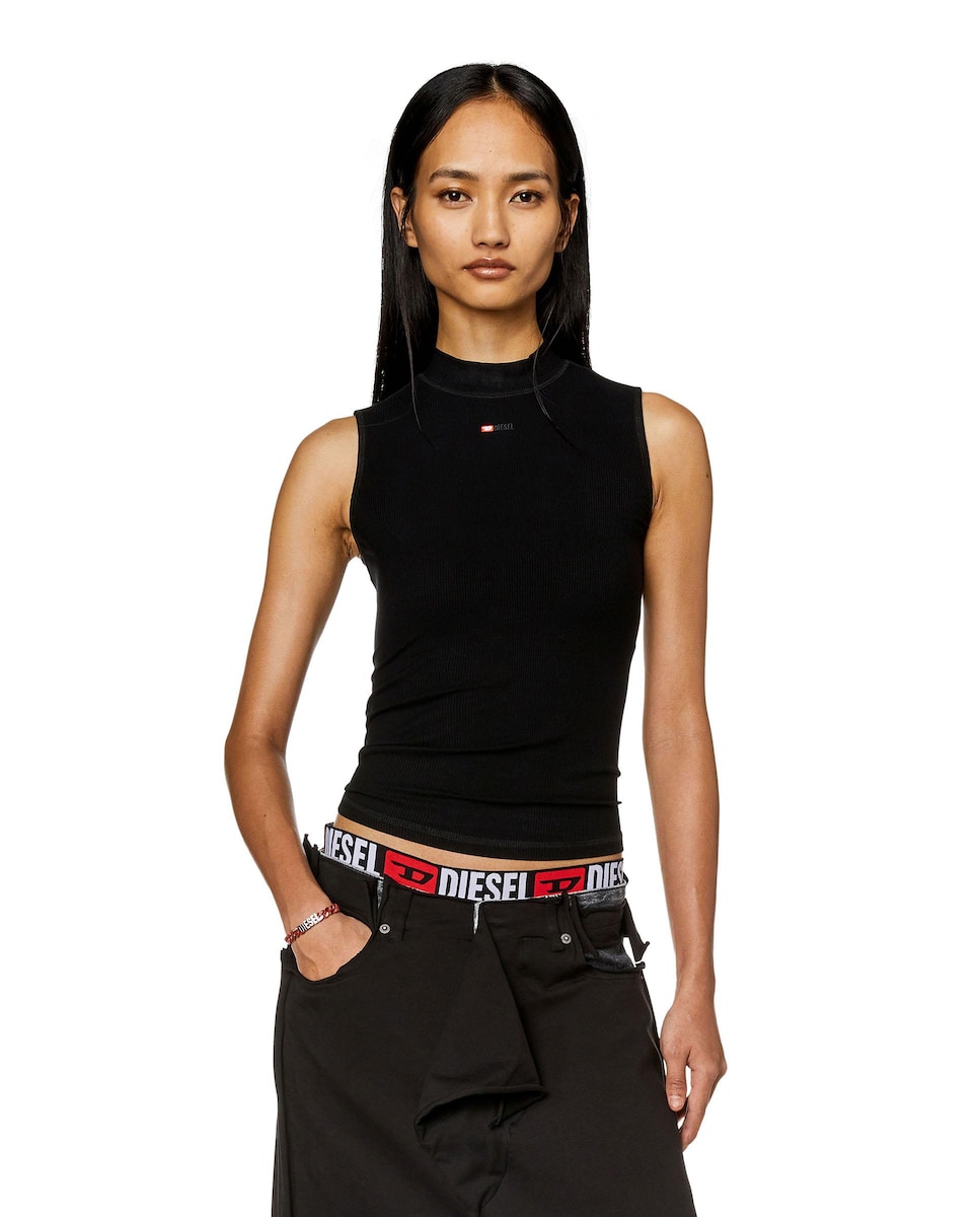 Blusa Negra Blusas De Cuello Sin Manga Blusa Sin Mangas Color