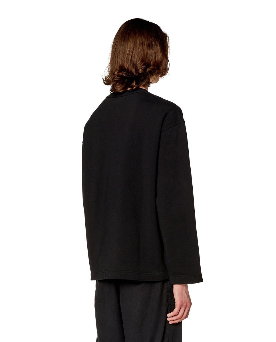 Sudadera de hombre en lisa - Diesel - Negro Negro-2