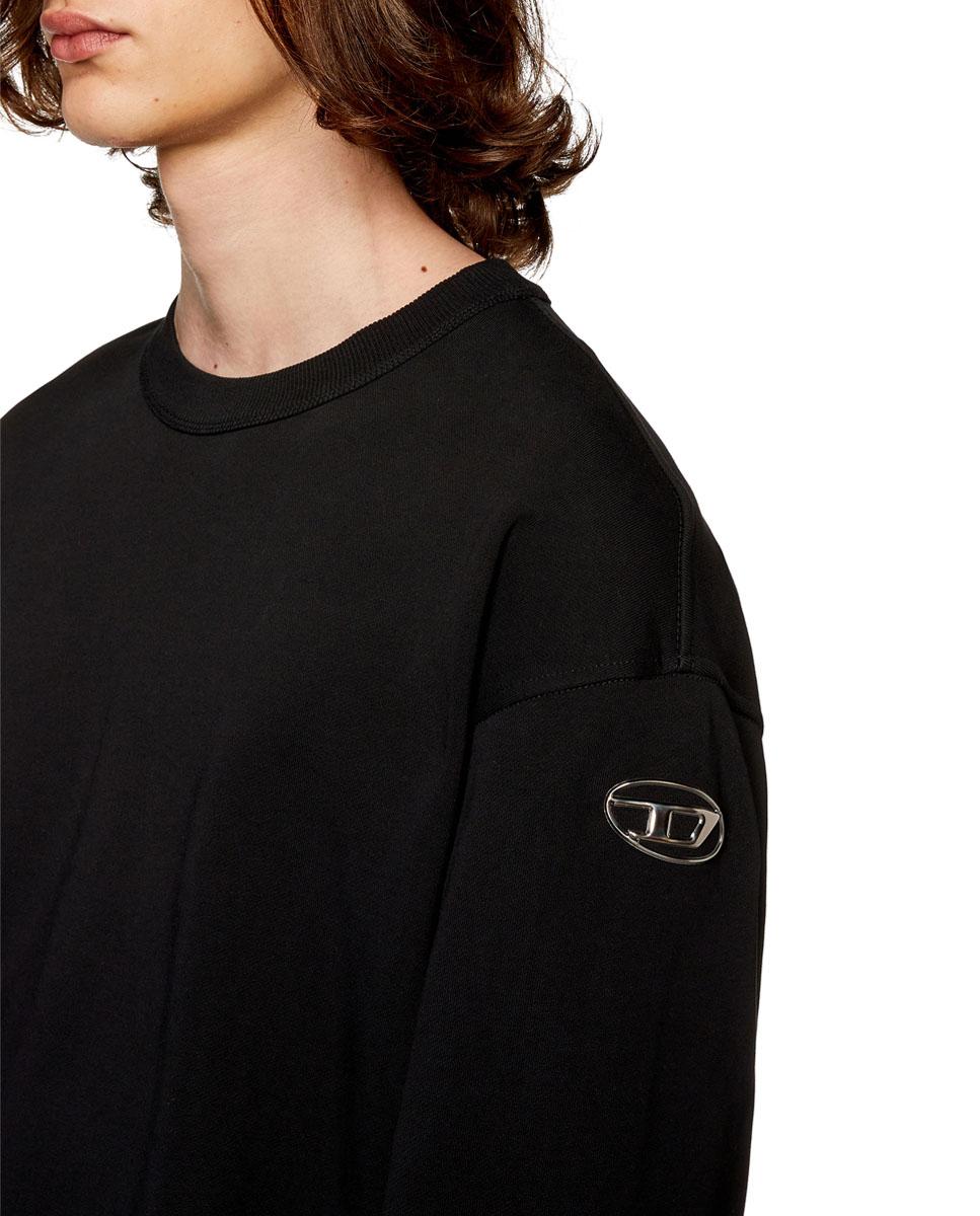 Sudadera de hombre en lisa - Diesel - Negro Negro-3