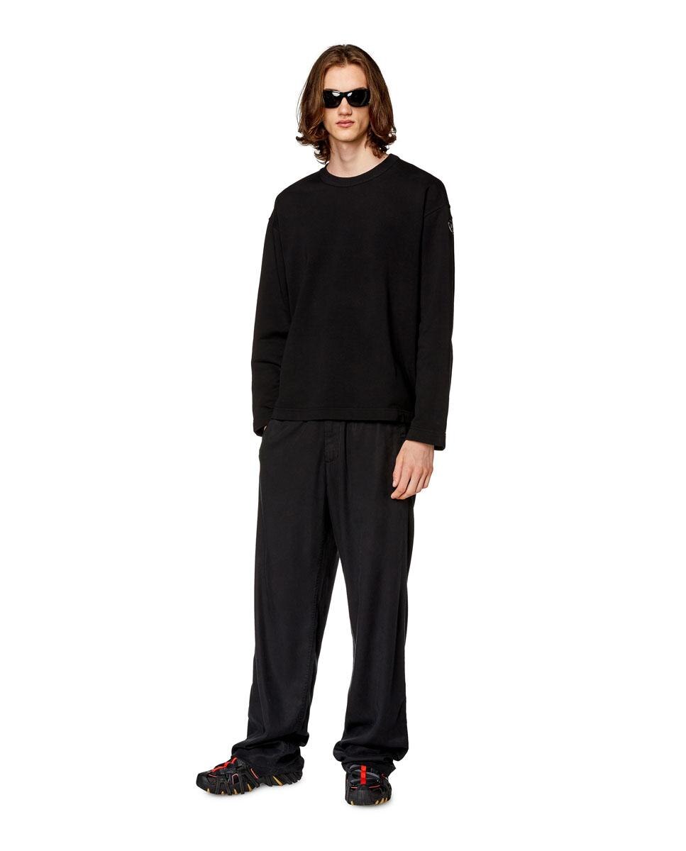 Sudadera de hombre en lisa - Diesel - Negro Negro-4