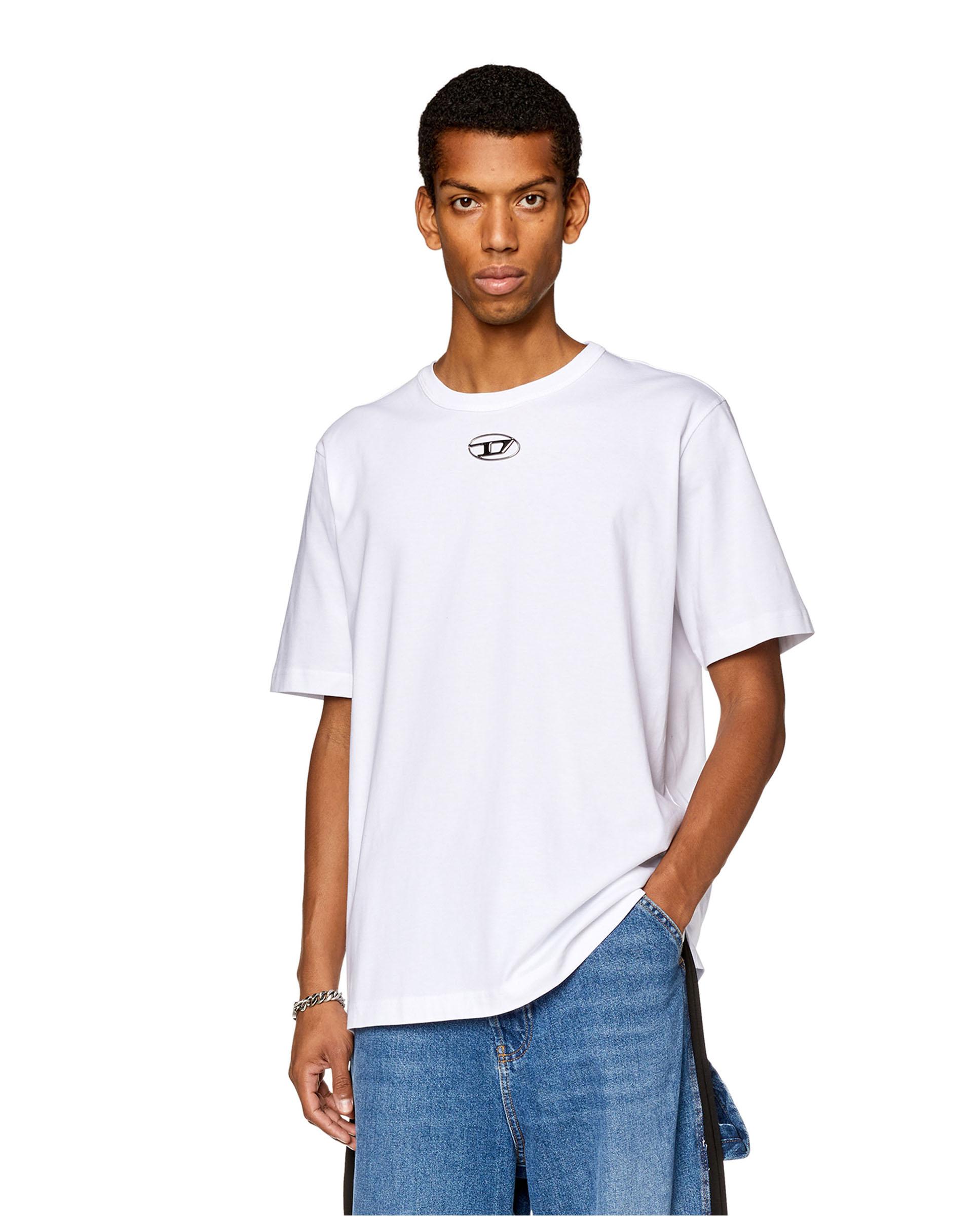 Imagen 0 de Camiseta de manga corta de hombre DIESEL de algodón Blanco