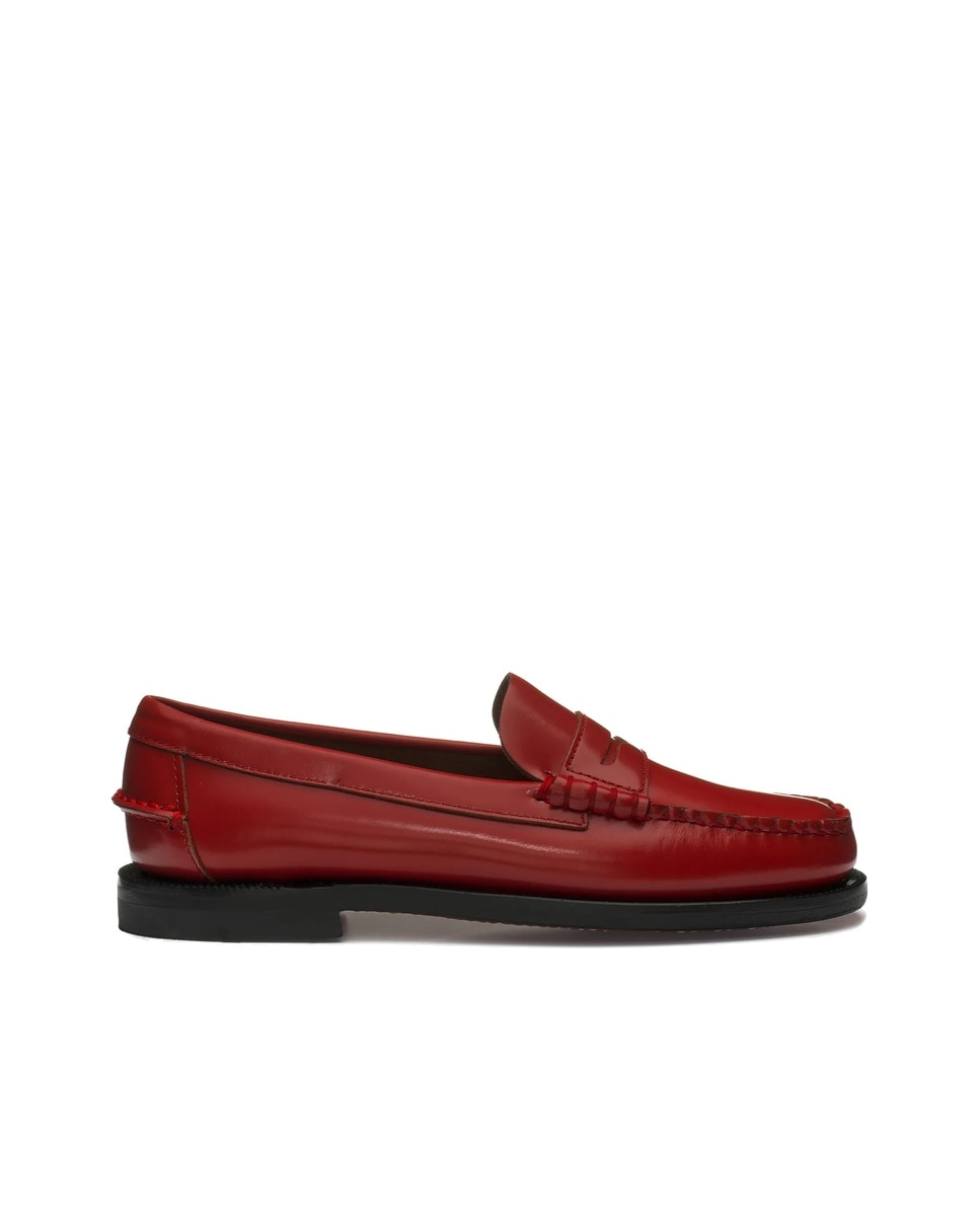 Mocasines de mujer de piel impermeables con suela de cuero - Sebago - Rojo cereza Rojo cereza-1