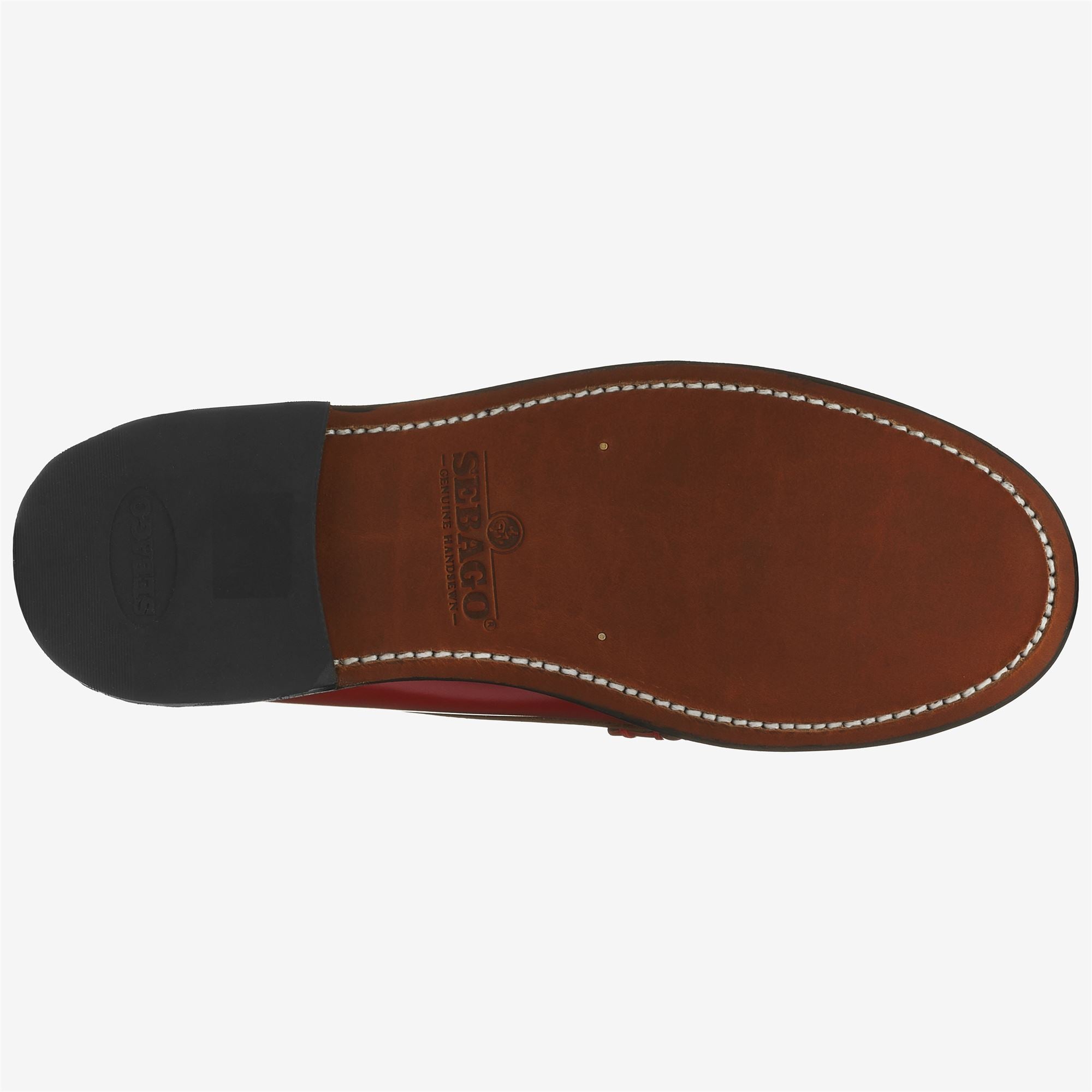 Mocasines de mujer de piel impermeables con suela de cuero - Sebago - Rojo cereza Rojo cereza-3