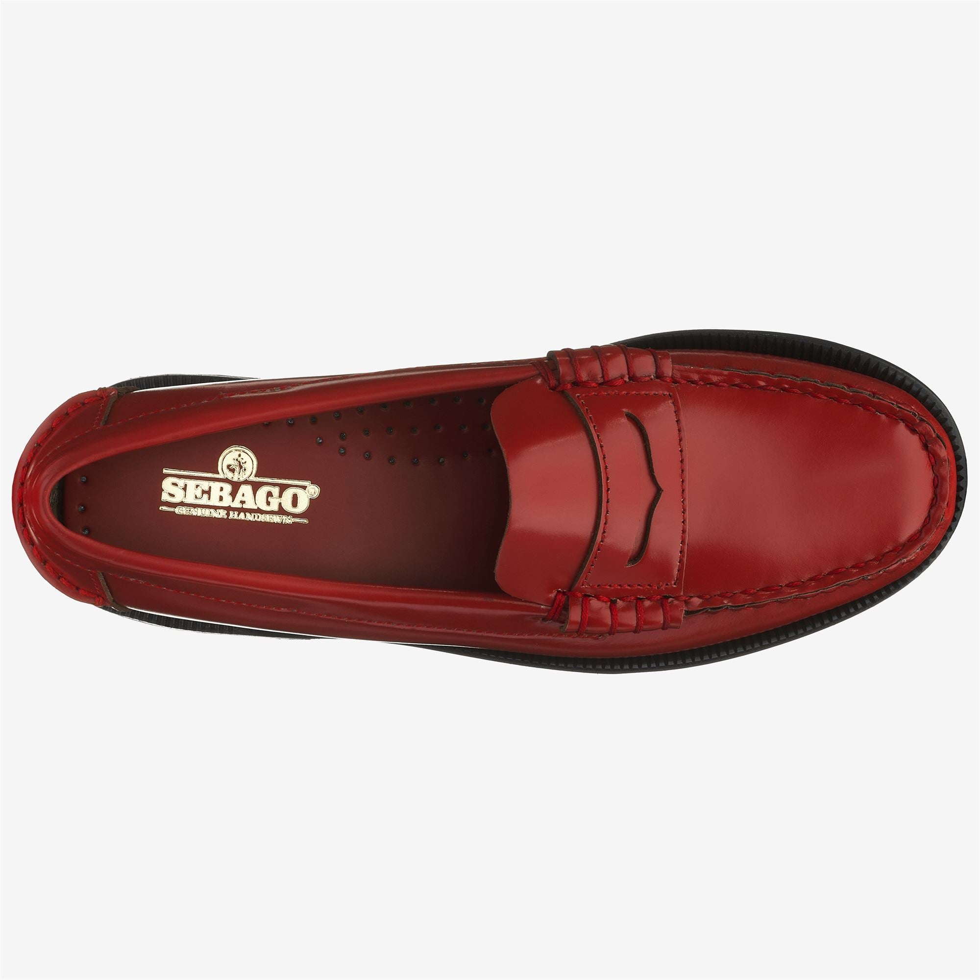 Mocasines de mujer de piel impermeables con suela de cuero - Sebago - Rojo cereza Rojo cereza-4