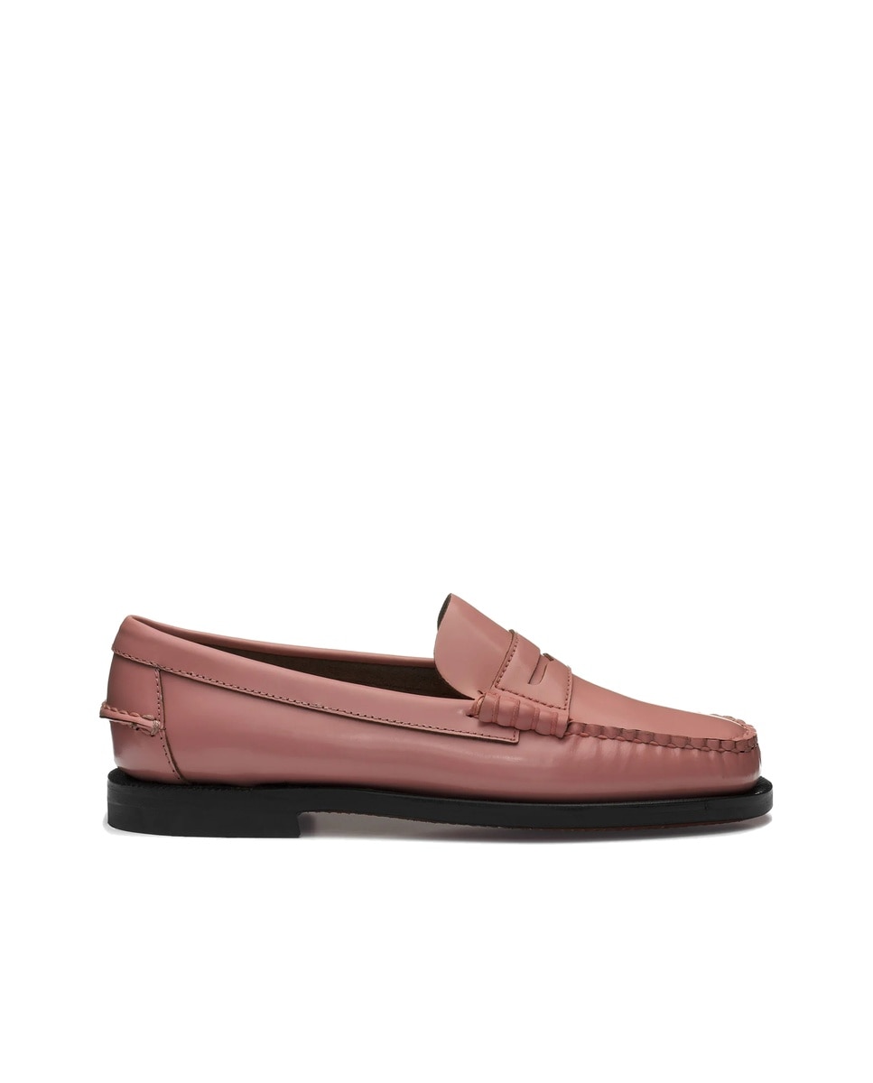 Mocasines de mujer de piel impermeables con suela de cuero - Sebago - Rosa Rosa-1