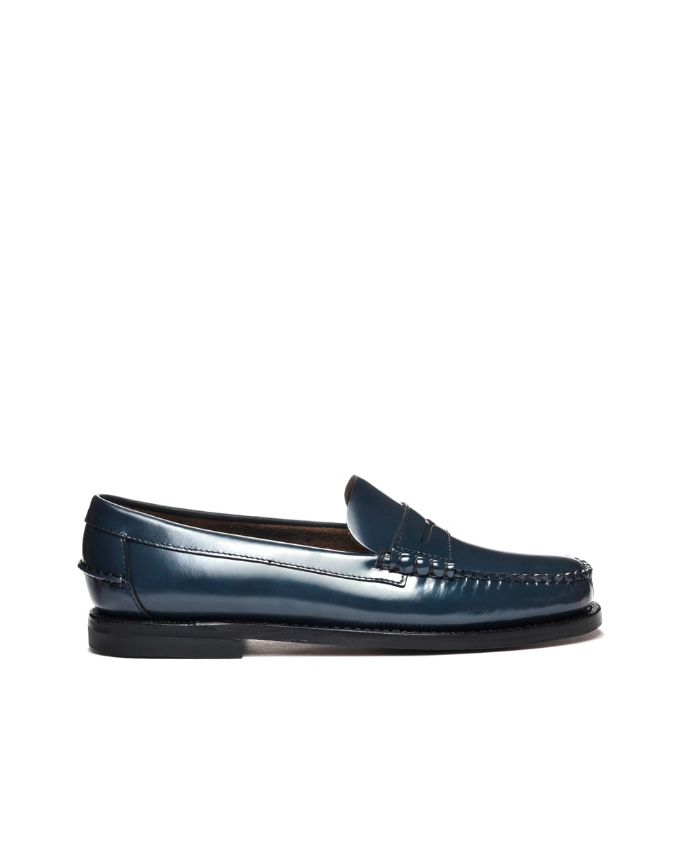 Imagen 0 de Mocasines de mujer de piel impermeables con suela de cuero Azul