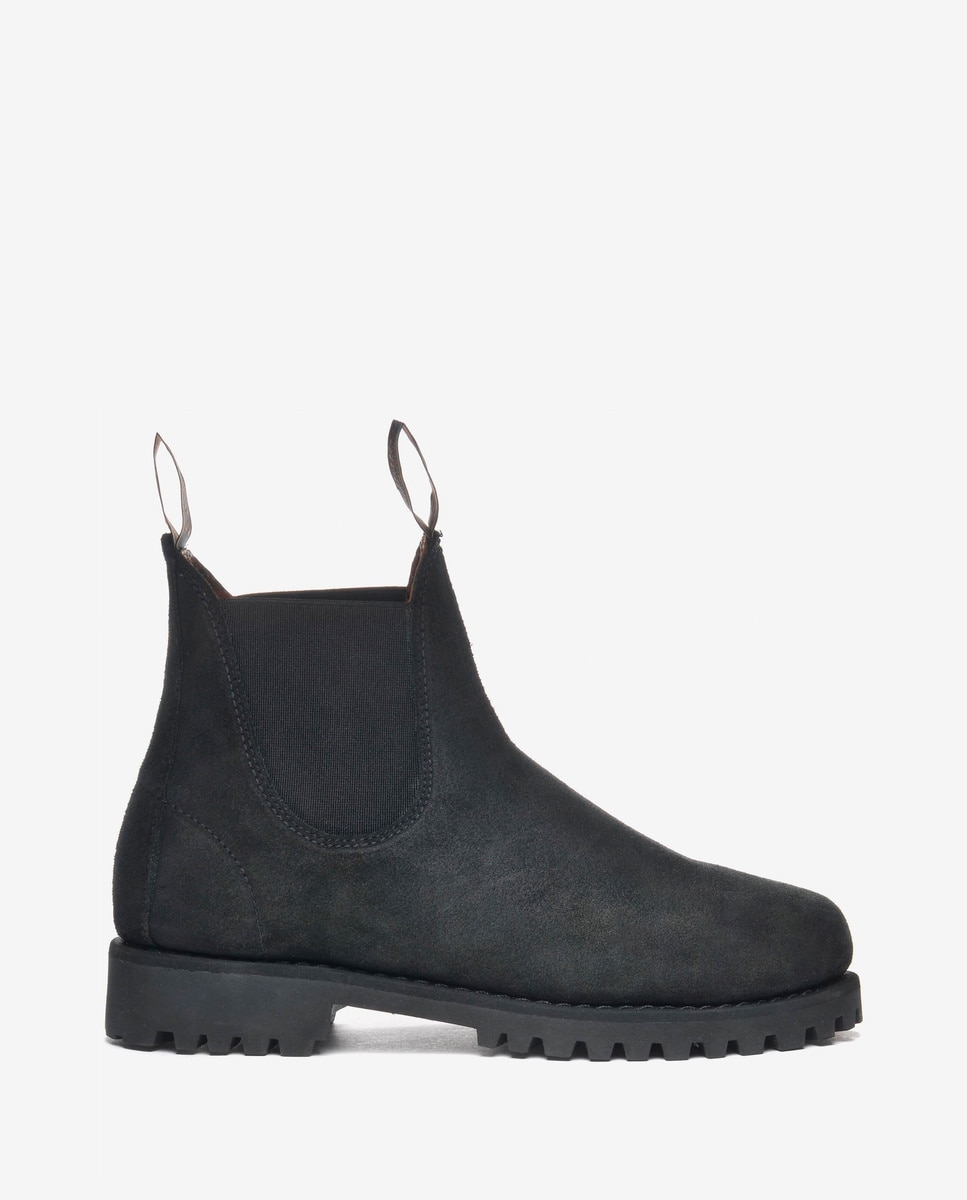 Botines de mujer de ante con cierre elástico - Sebago - Negro Negro-1