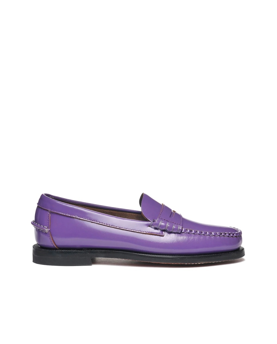 Mocasines de mujer de piel impermeables con suela de cuero - Sebago - Morado Morado-1