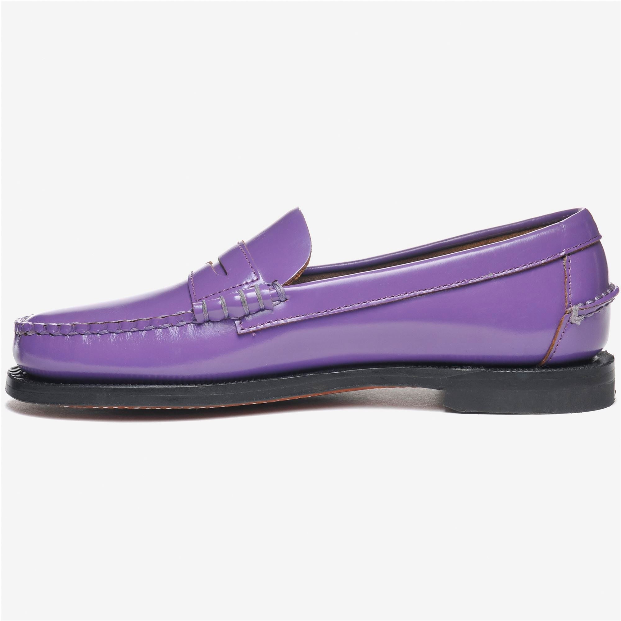 Mocasines de mujer de piel impermeables con suela de cuero - Sebago - Morado Morado-2