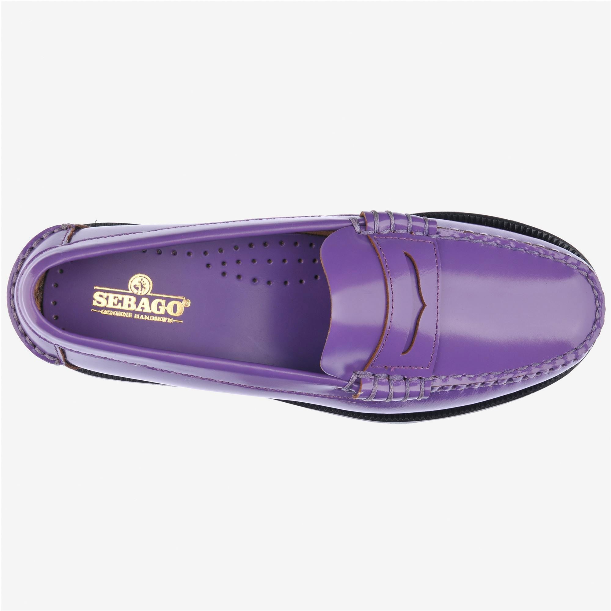 Mocasines de mujer de piel impermeables con suela de cuero - Sebago - Morado Morado-4