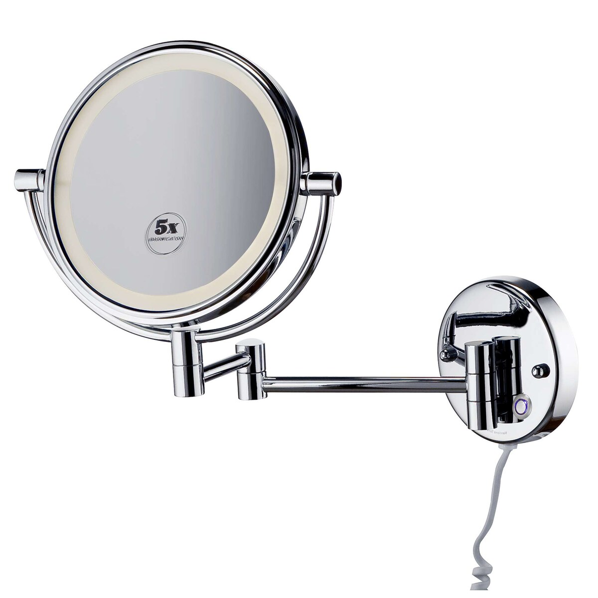 Espejo cosmético de pared con aumento x5 LED 4W con sensor Manillons Torrent Cromo-1