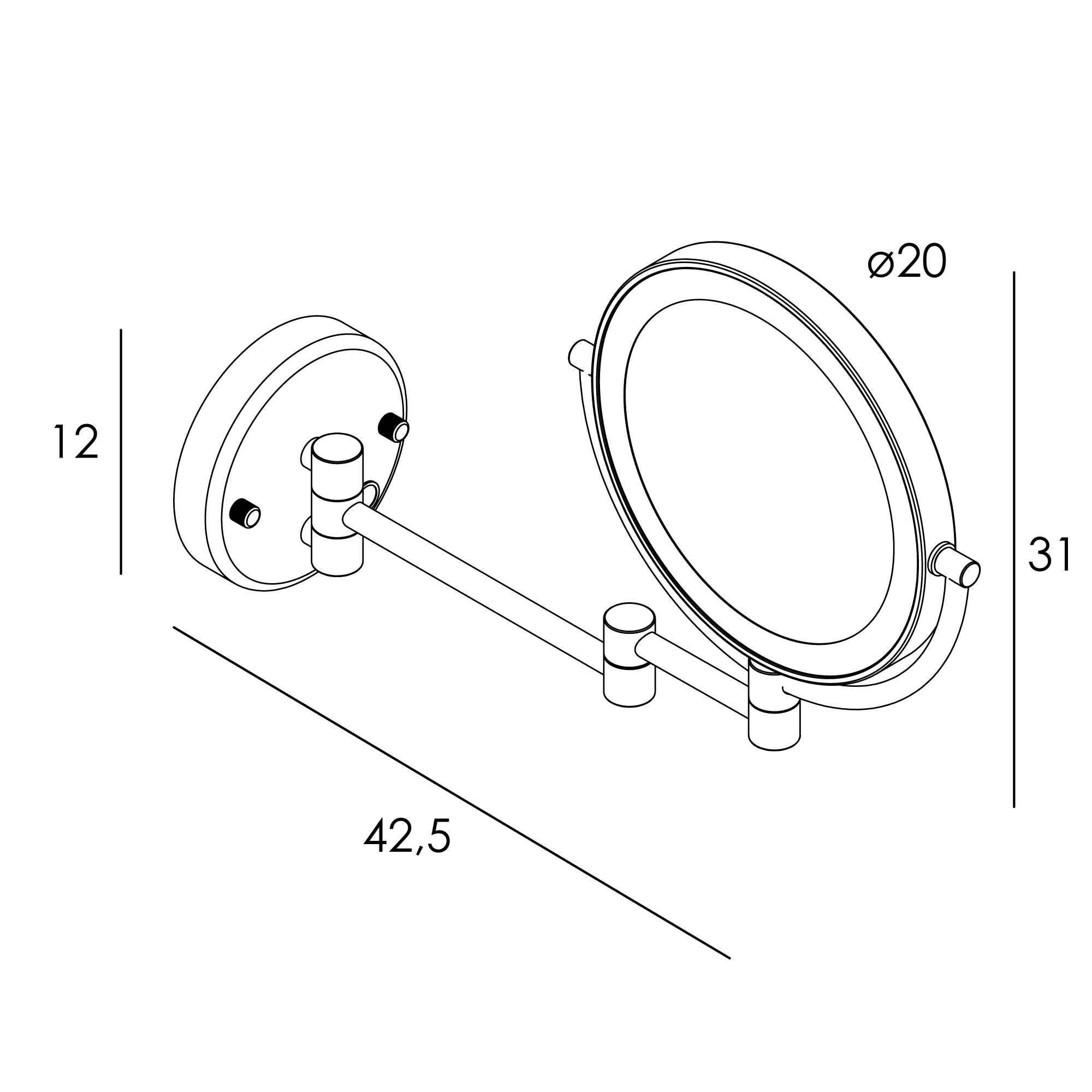 Imagen 2 de Espejo cosmético de pared con aumento x5 LED 4W con sensor Manillons Torrent - Latón envejecido Latón envejecido