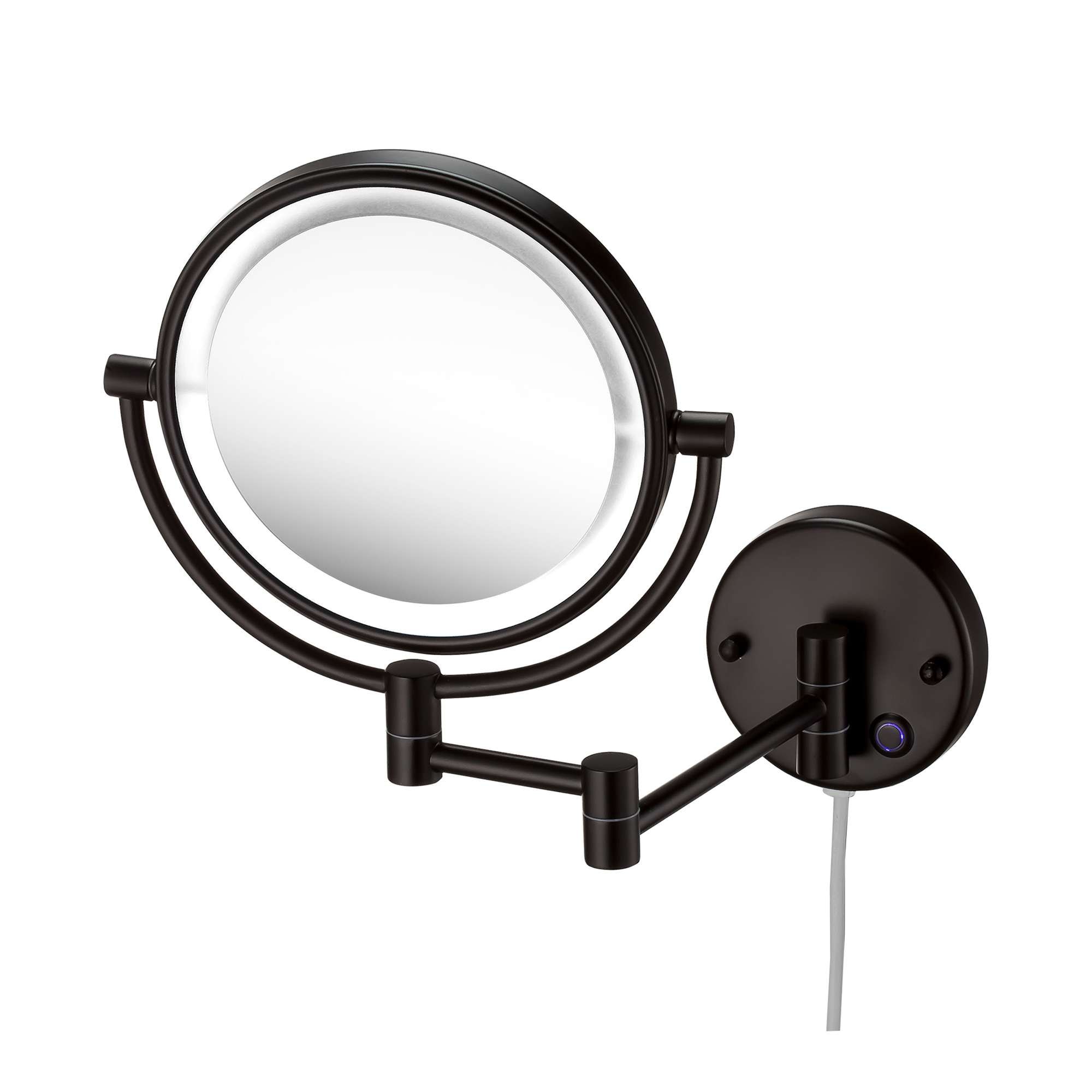 Imagen 1 de Espejo cosmético de pared con aumento x5 LED 4W con sensor Manillons Torrent - Negro mate Negro mate