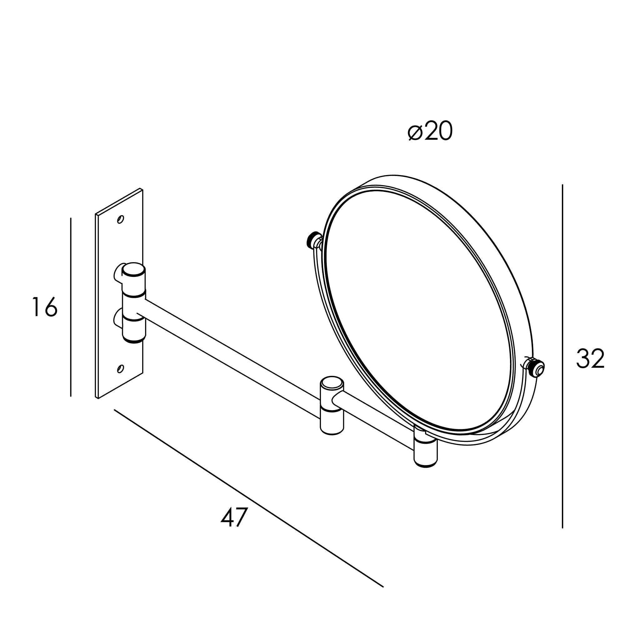 Imagen 2 de Espejo cosmético de pared con aumento x5 Manillons Torrent - Cromo Cromo