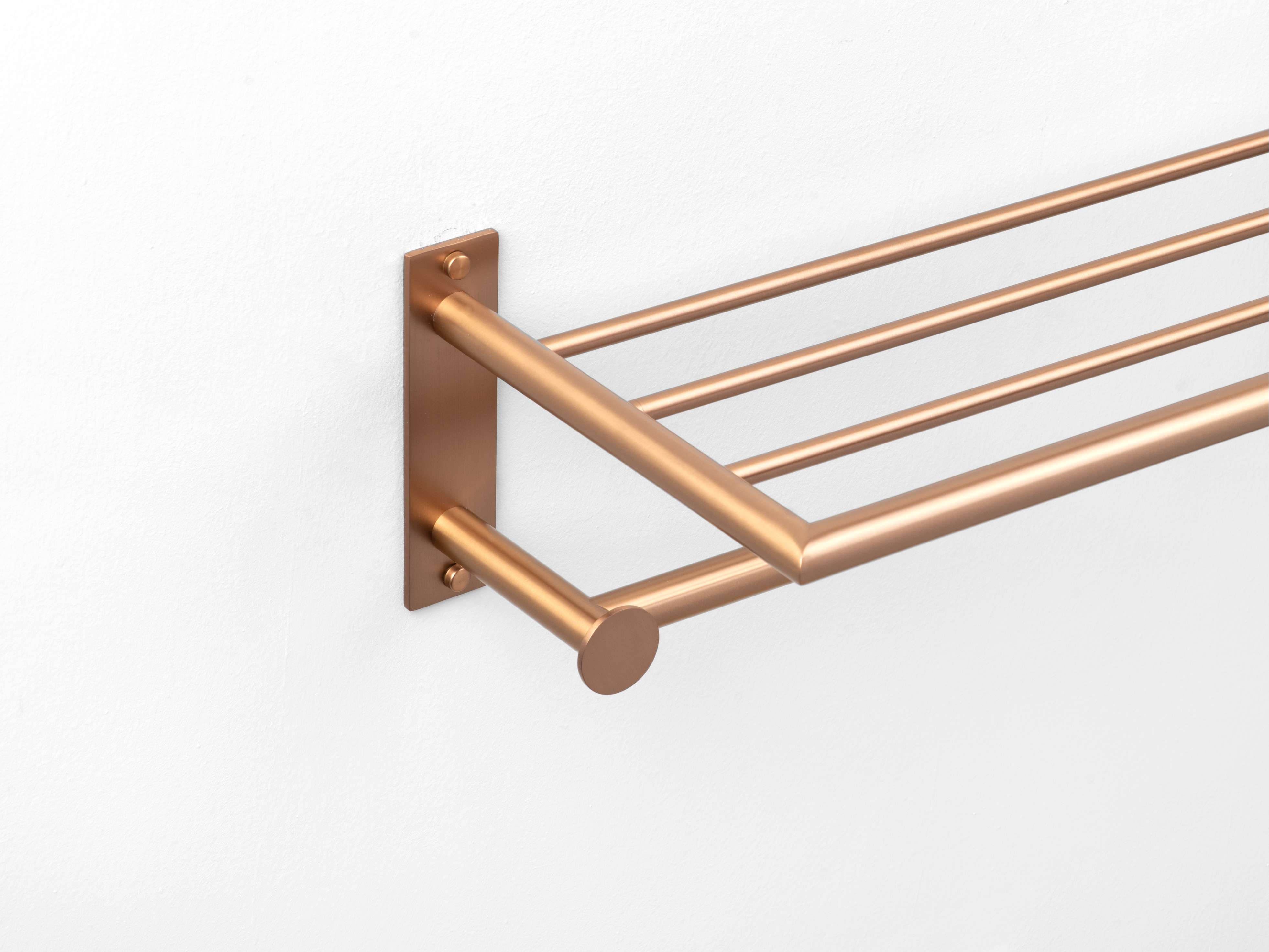 Imagen 2 de Repisa con toallero y perchas Manillons Torrent - Bronce Mate Bronce Mate