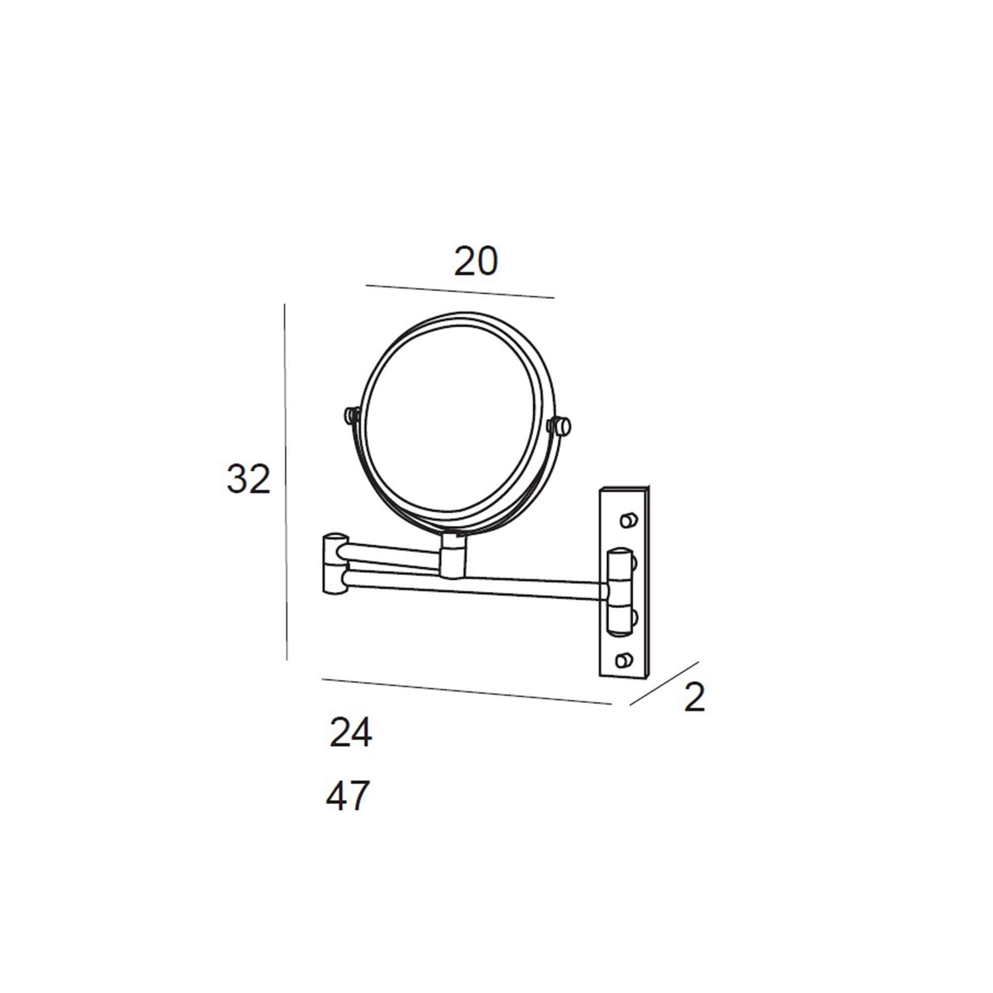 Imagen 2 de Espejo cosmético de pared con aumento x5 adhesivo Manillons Torrent - Cromo Cromo