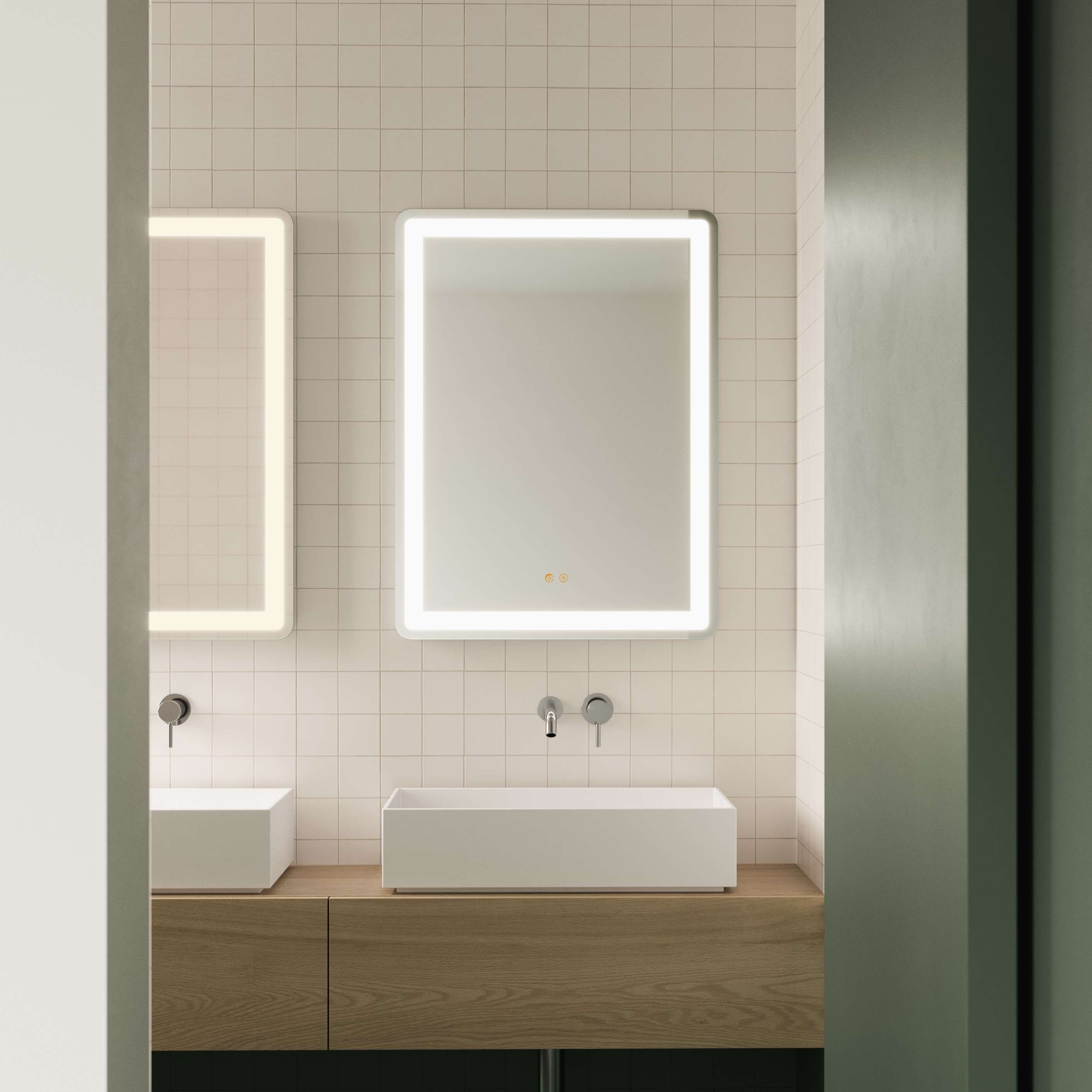 Imagen 2 de Espejo de baño con luz TRILED frontal Vitara PLUS Manillons Torrent - 60 x 80 cm