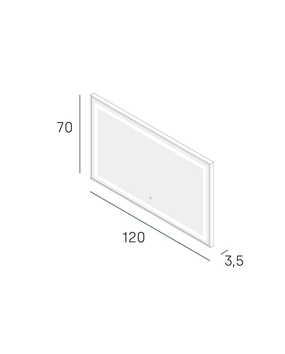 Imagen 3 de Espejo de baño con luz TRILED frontal Nova PLUS Manillons Torrent - Oro 120 x 70 cm Oro