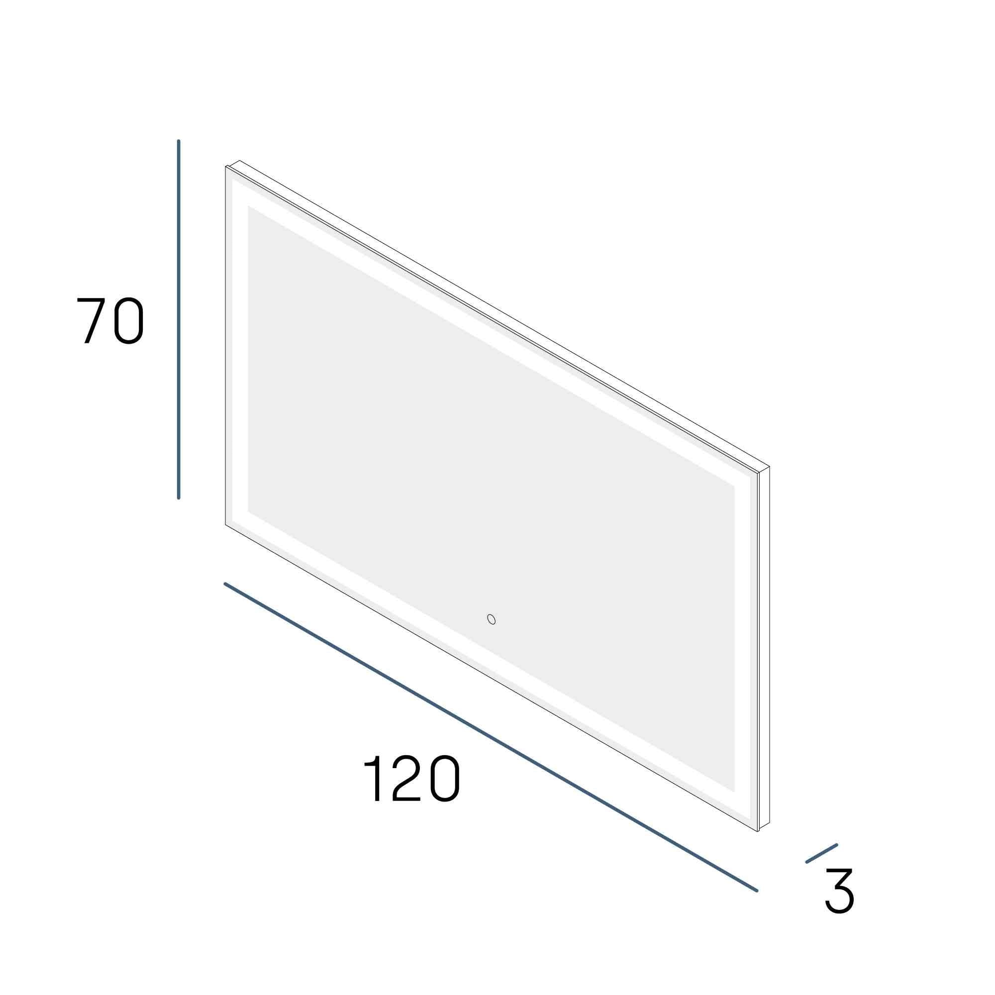 Imagen 3 de Espejo de baño con luz TRILED frontal Classic PLUS Manillons Torrent - 120 x 70 cm