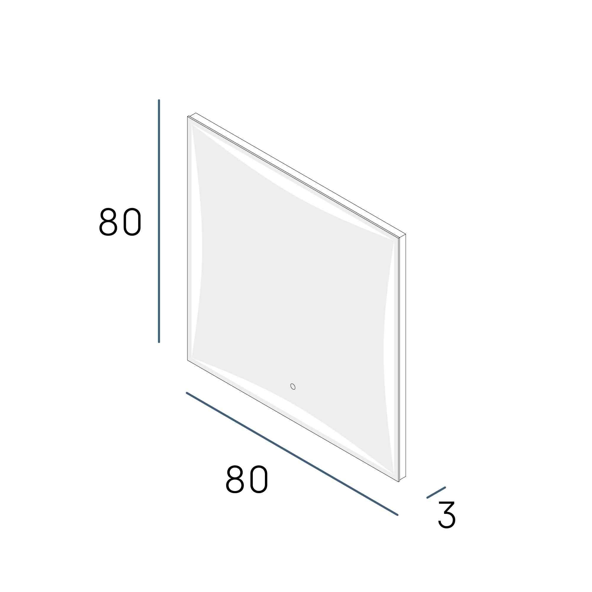Imagen 3 de Espejo de baño con luz TRILED frontal Lexus PLUS Manillons Torrent - 80 x 80 cm