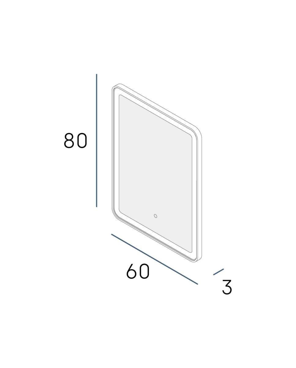 Imagen 4 de Espejo de baño con luz TRILED frontal Nao Manillons Torrent - Rosa 80 x 80 cm Rosa