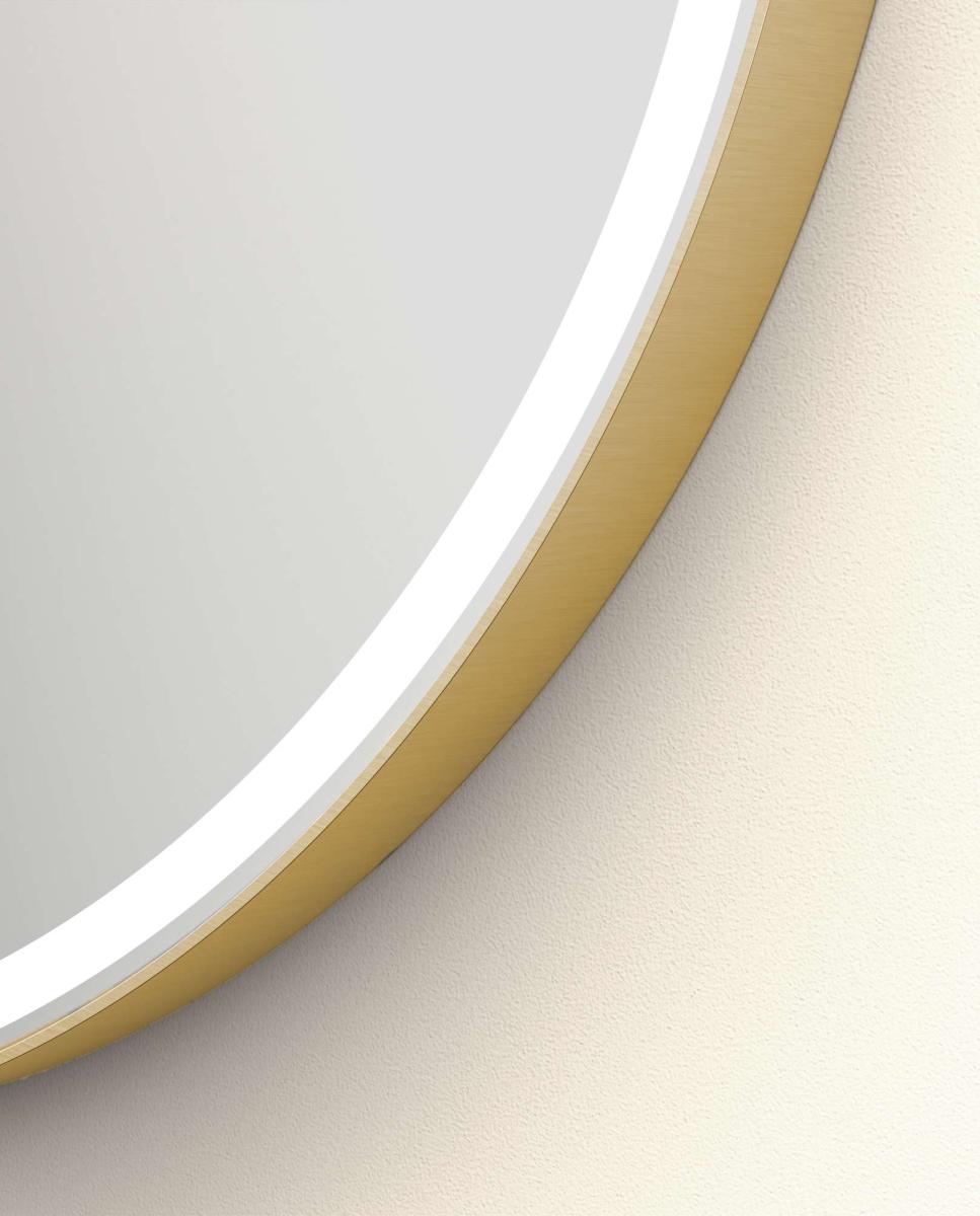 Imagen 2 de Espejo de baño con luz TRILED frontal Sun Manillons Torrent - Oro 80 cm Oro