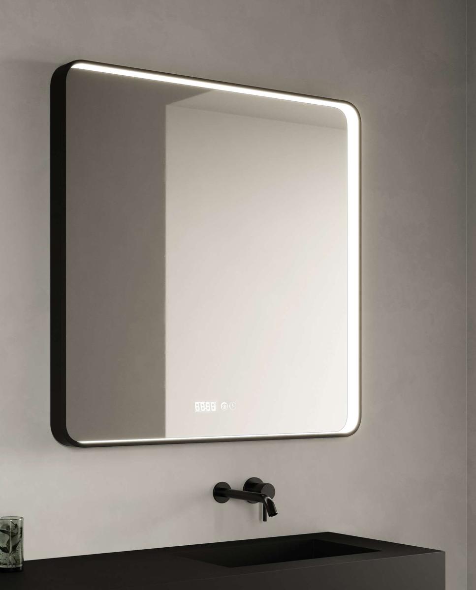 Imagen 2 de Espejo de baño con luz TRILED integrada Tango Manillons Torrent - Negro mate 140 x 80 cm Negro mate