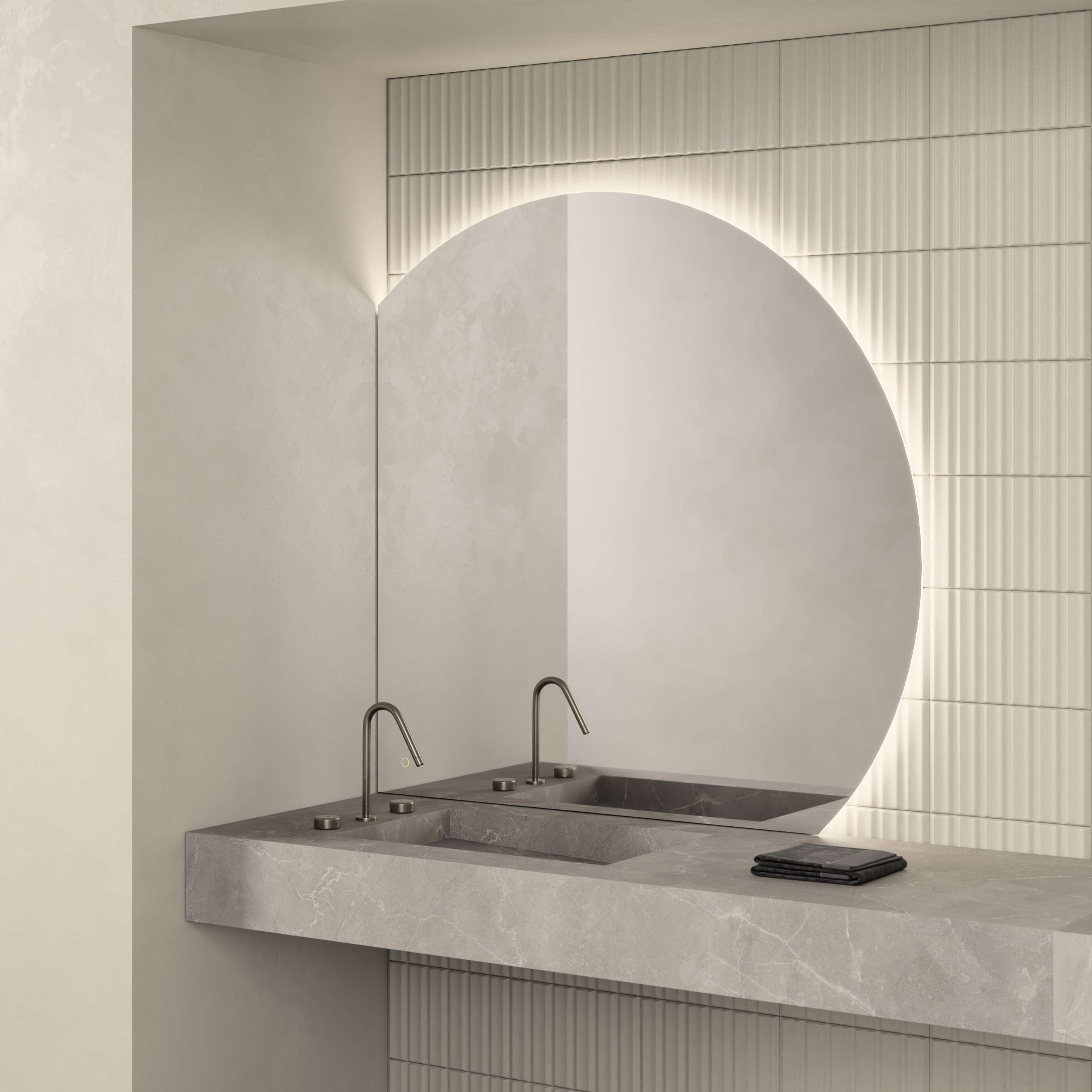 Imagen 2 de Espejo de baño con luz LED retroiluminada Hula Manillons Torrent - 120 x 120 cm