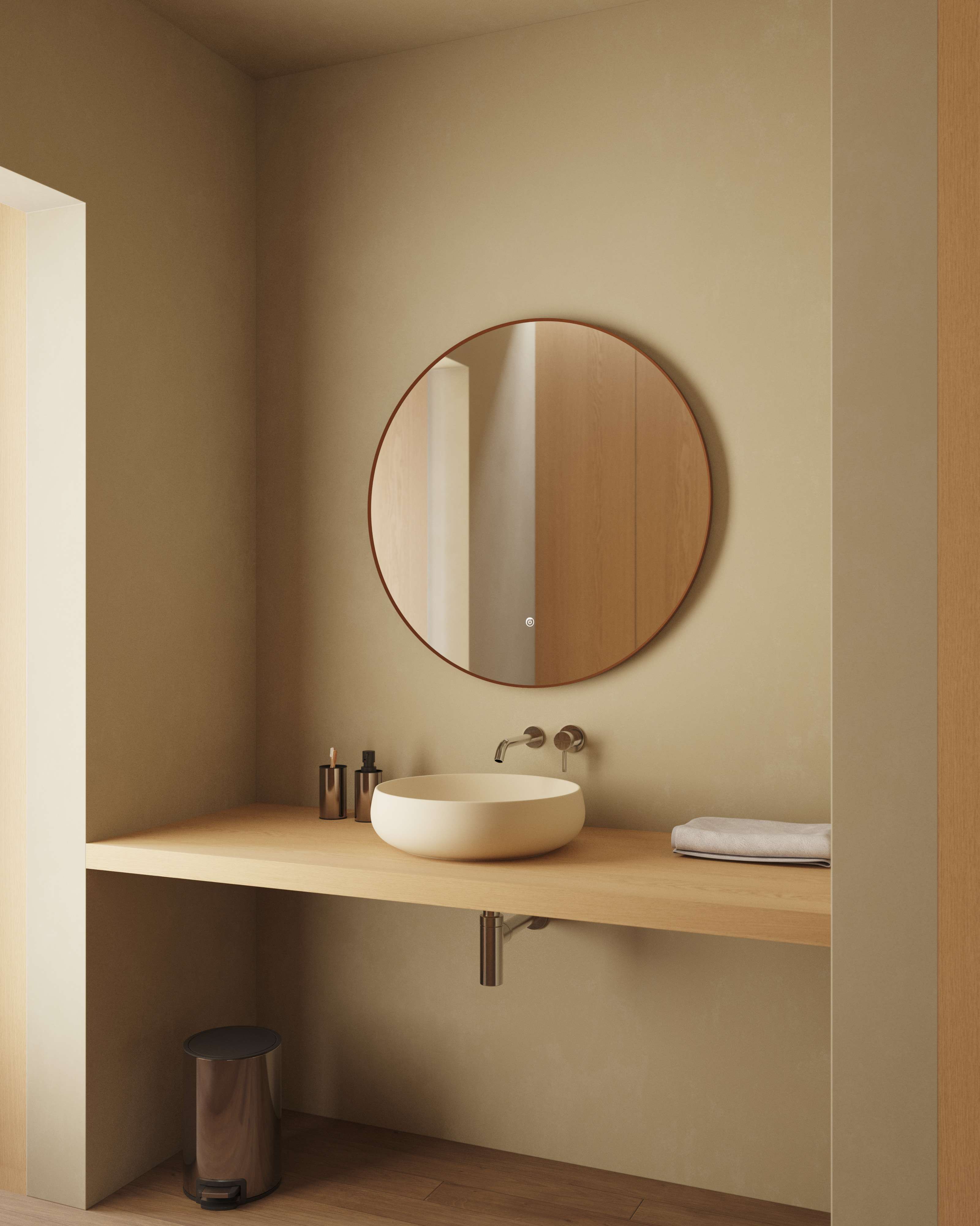 Imagen 3 de Espejo de baño con luz TRILED retroiluminada Cos Manillons Torrent - Bronce Mate 100 cm Bronce Mate