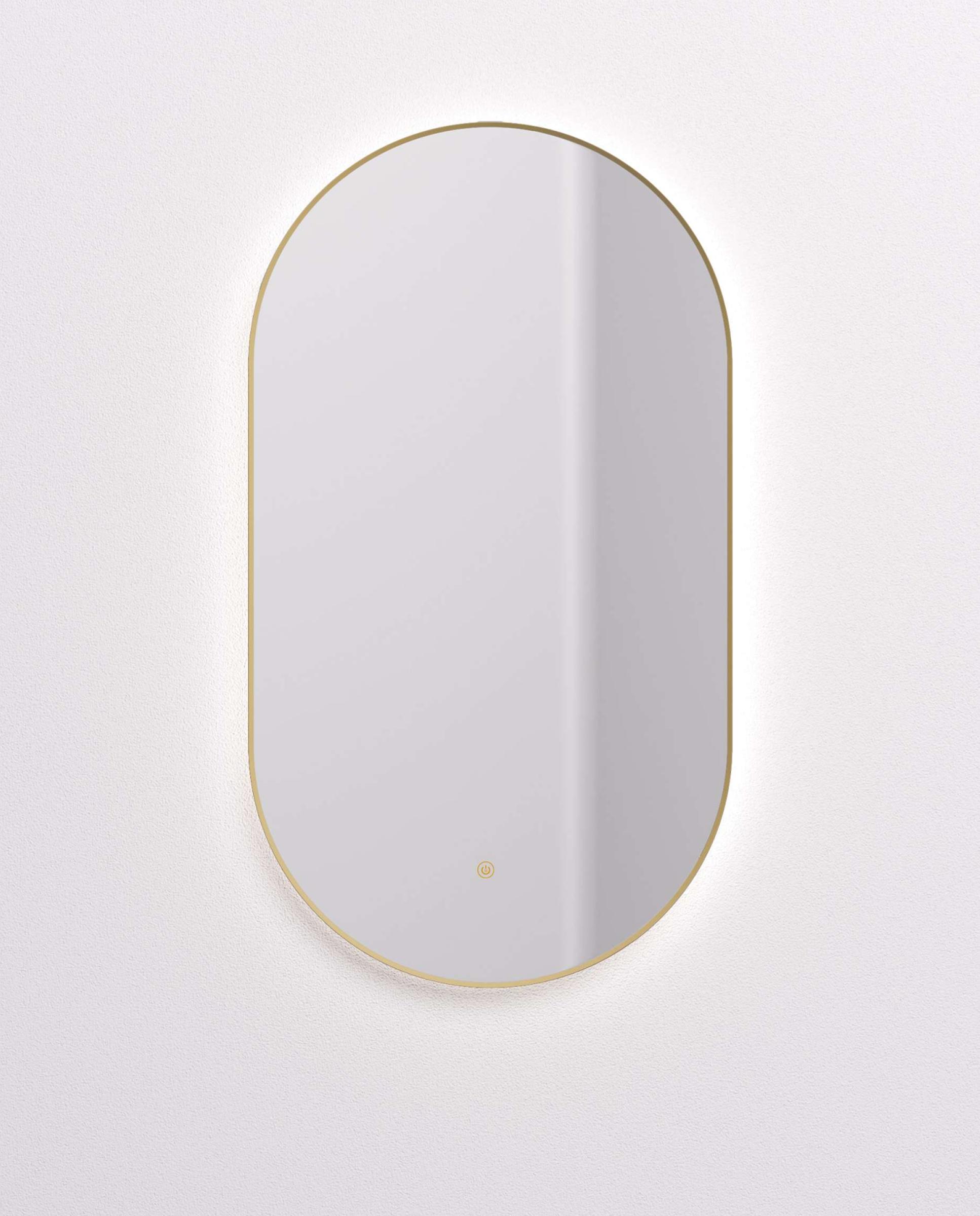 Imagen 2 de Espejo de baño con luz TRILED retroiluminada Haru Manillons Torrent - Oro 90 x 50 cm Oro