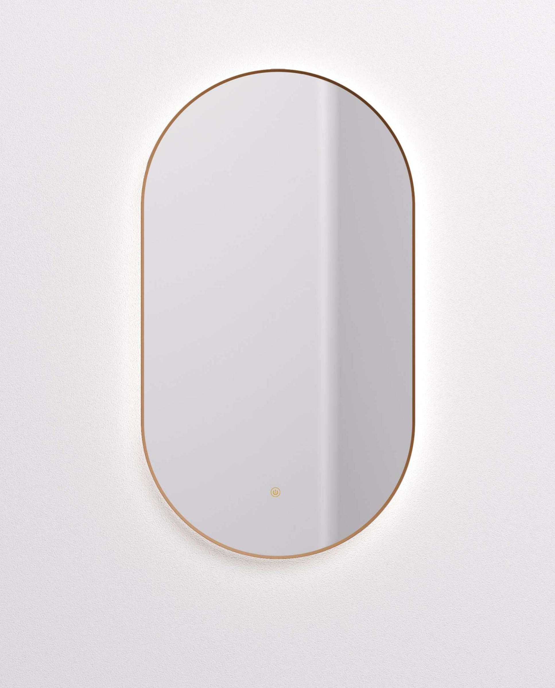 Imagen 2 de Espejo de baño con luz TRILED retroiluminada Haru Manillons Torrent - Bronce Mate 90 x 50 cm Bronce Mate