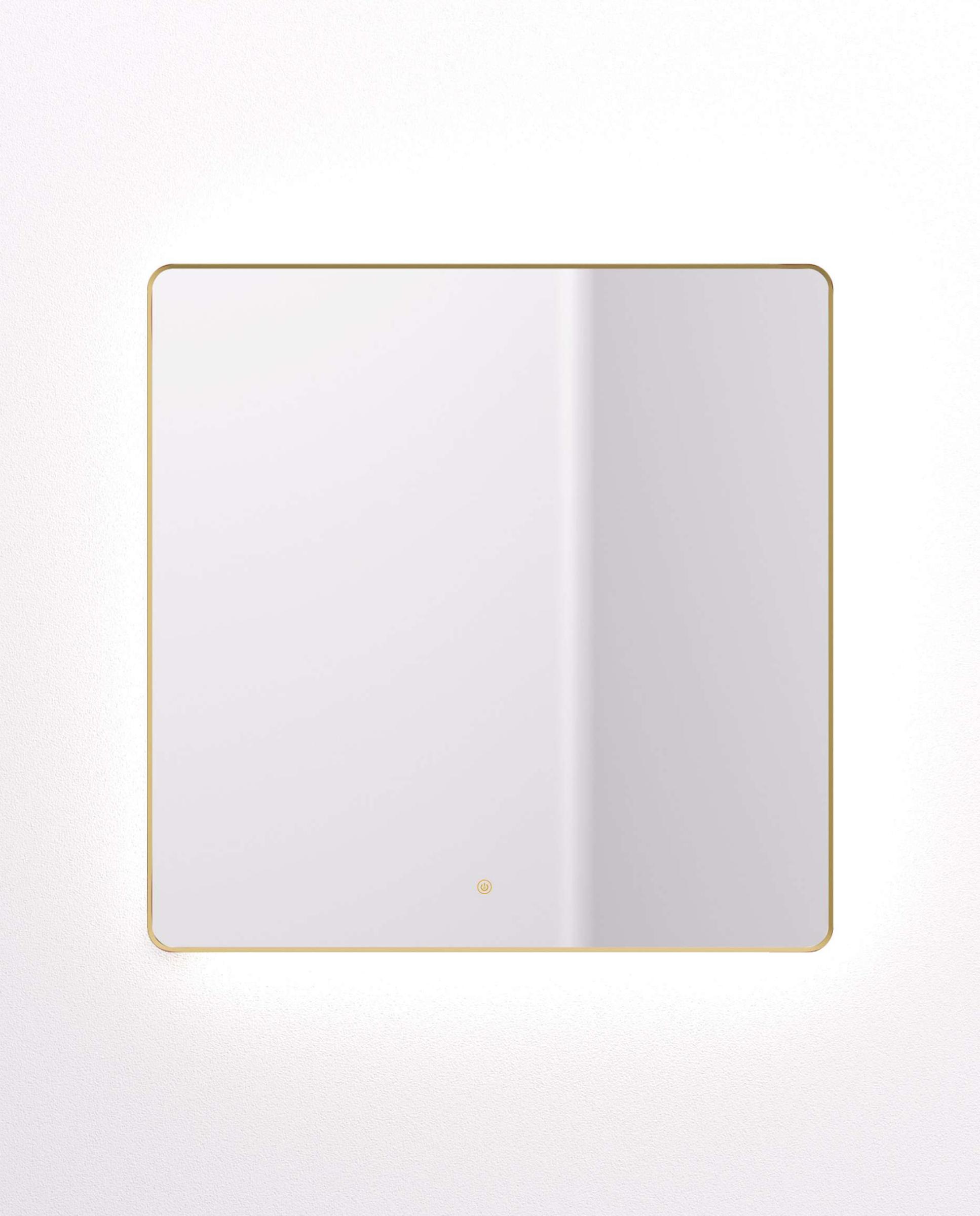 Espejo de baño con luz TRILED retroiluminado Frame Manillons Torrent - Oro 60 x 80 cm Oro-2