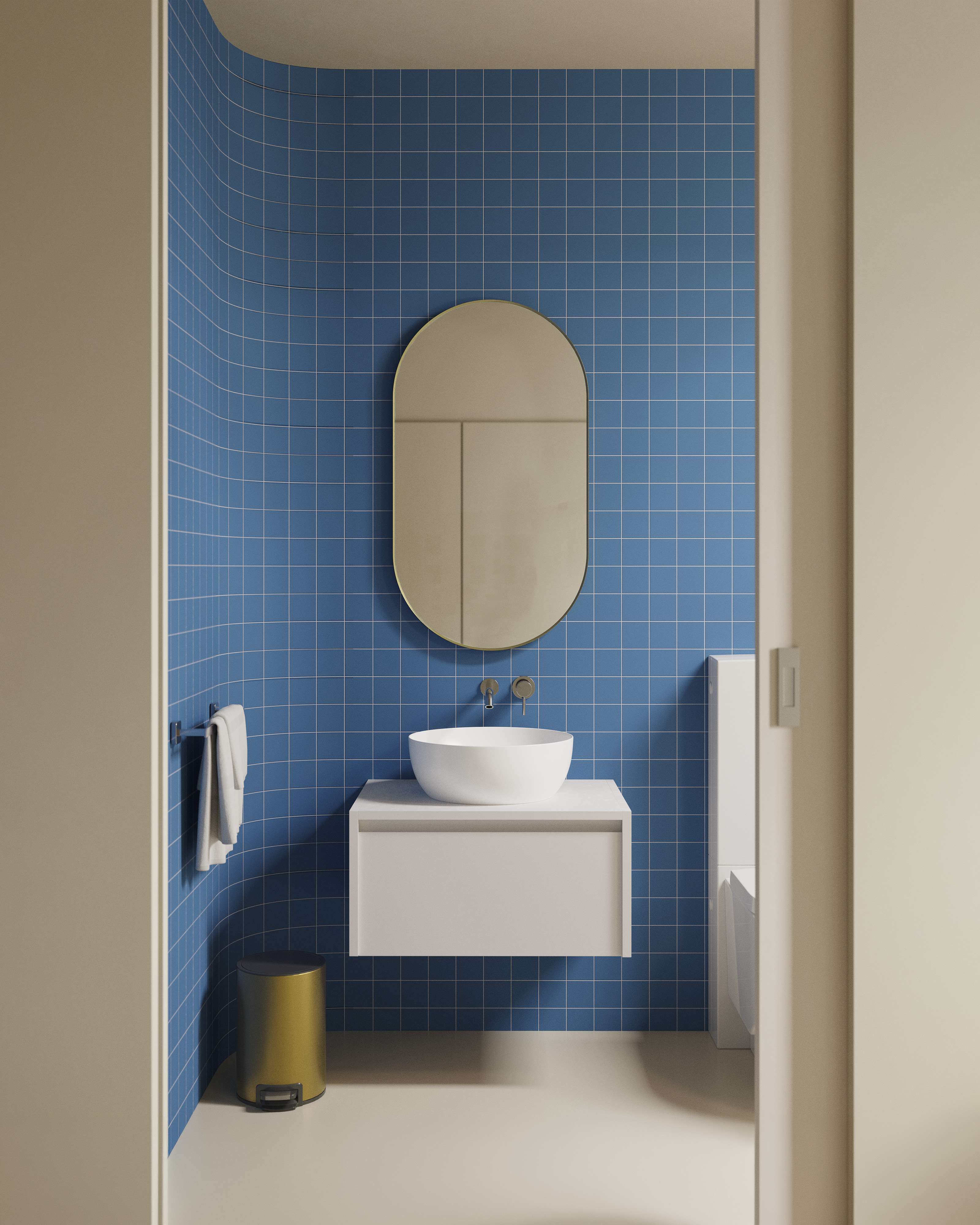 Espejo de baño cápsula Numa Manillons Torrent - Oro 90 x 50 cm Oro-3