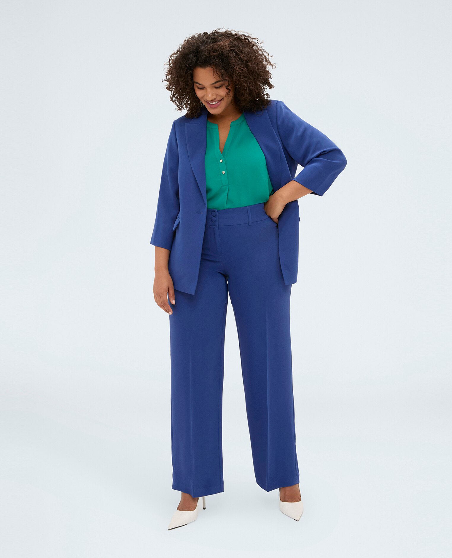 Pantalones de mujer regular con pliegue marcado diseñados para un confort óptimo - Fiorella Rubino - Azul Azul-1
