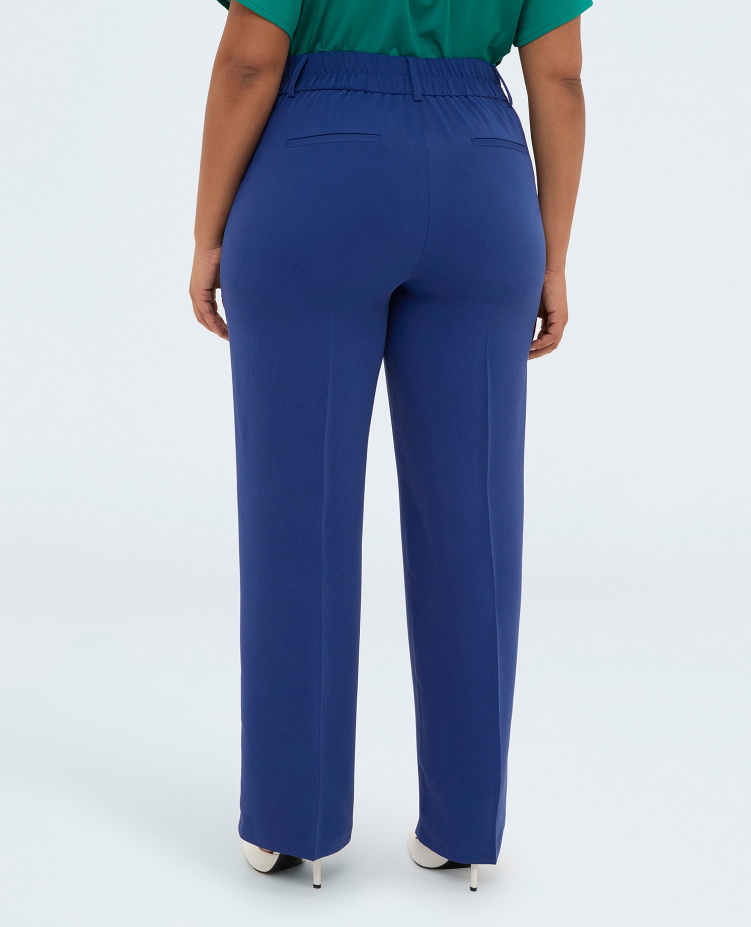 Pantalones de mujer regular con pliegue marcado diseñados para un confort óptimo - Fiorella Rubino - Azul Azul-2