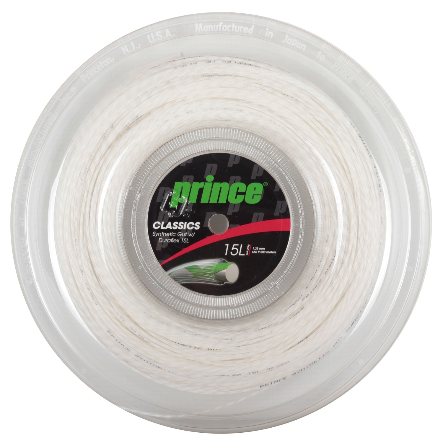 Prince - Cordaje de tenis SYNTHETIC GUT W DURAFLEX 15L 1.38 mm 200M Prince.