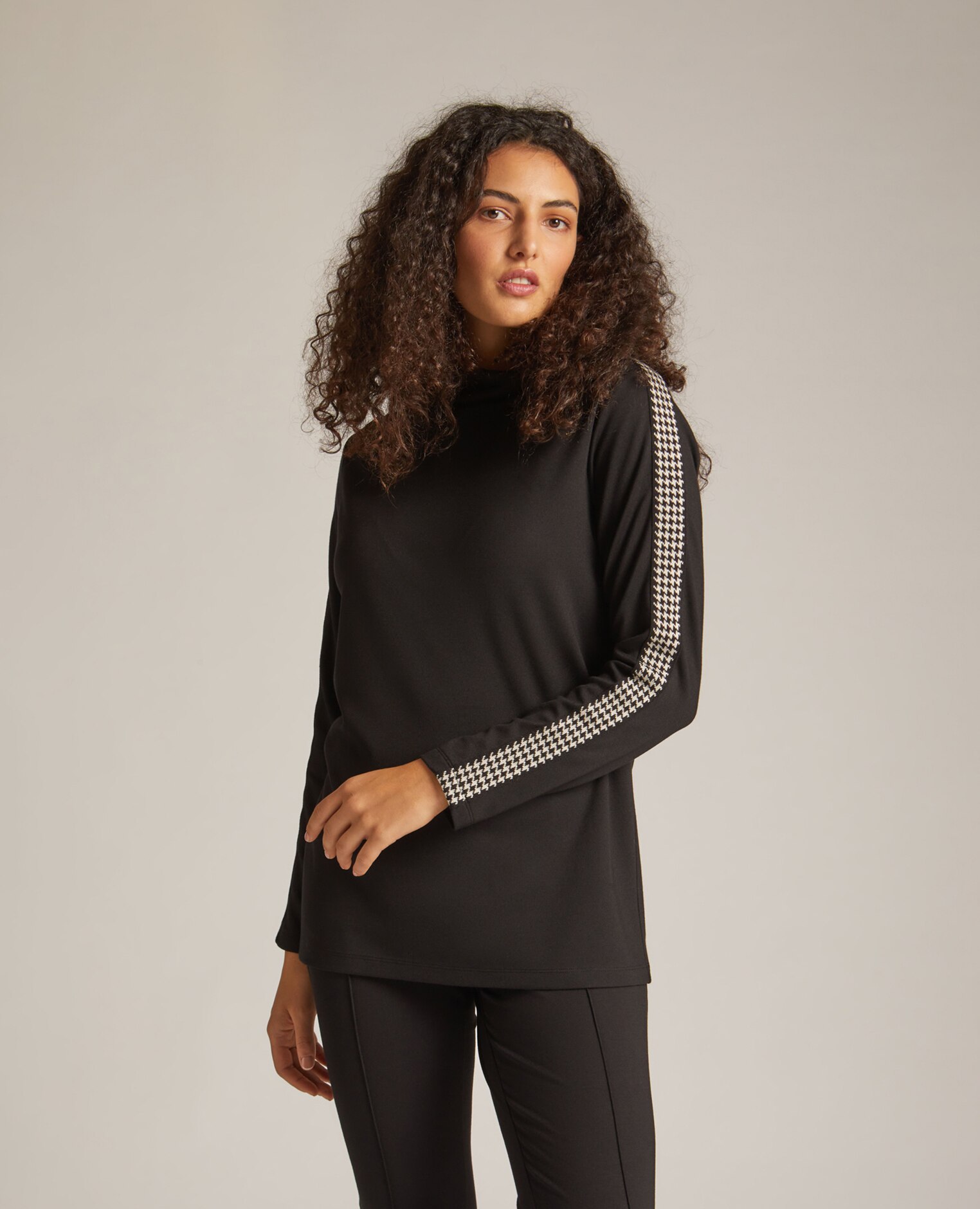 ELENA MIRO Jupe longue de couleur noir en soldes pas cher 2650908-noir00