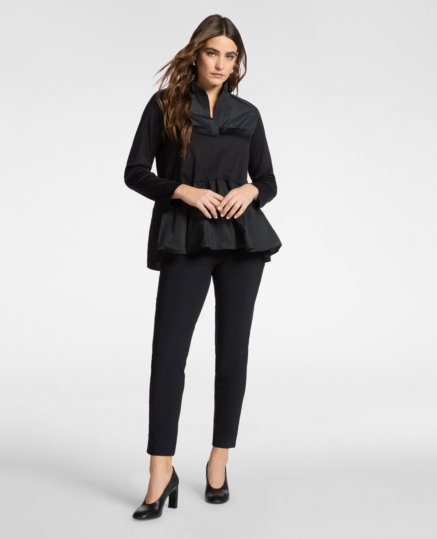 Elena Miró - Pantalones de mujer chinos de jersey cierre con botones y cremallera.
