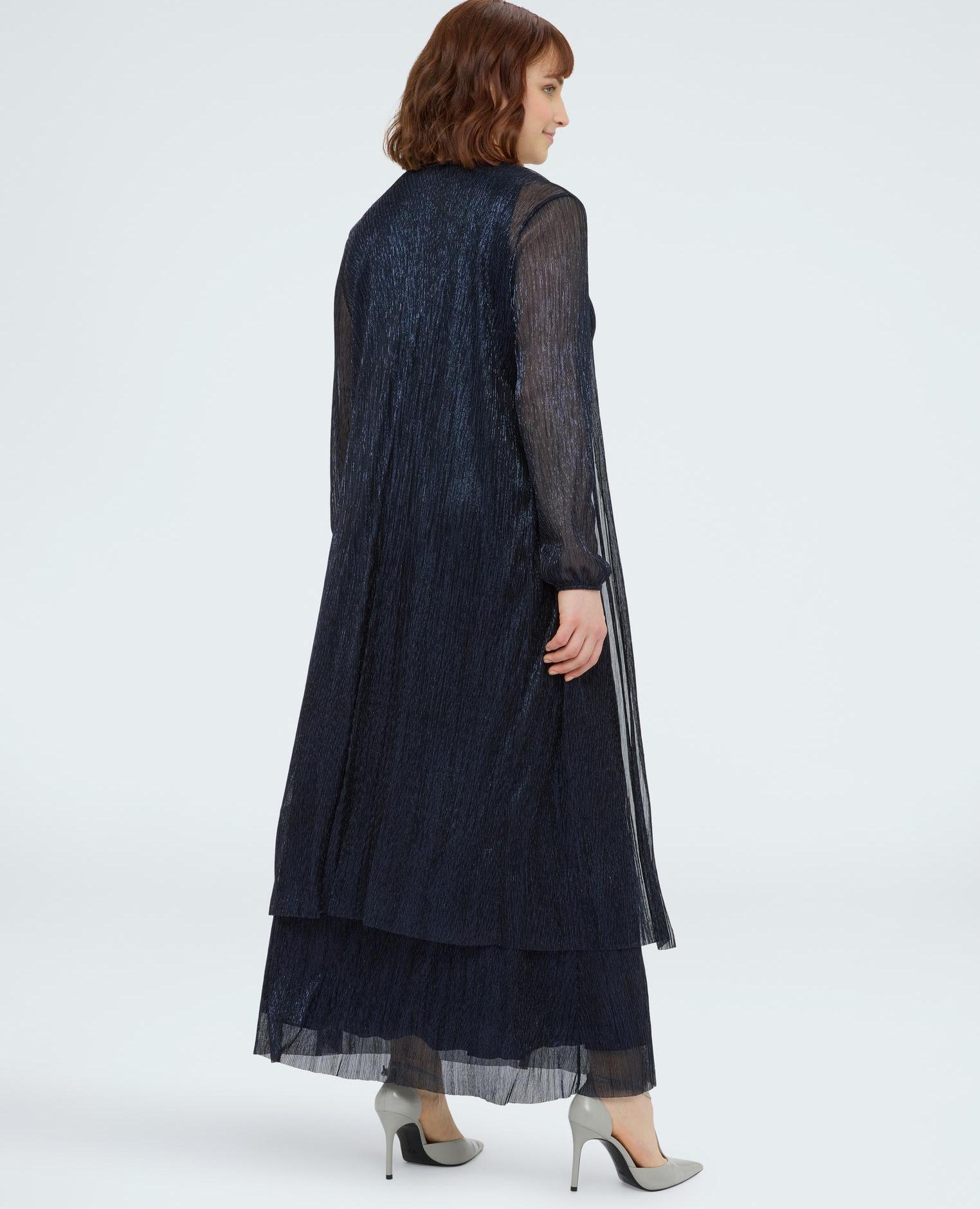 Cárdigan de mujer cubre hombros en plisado lurex - Fiorella Rubino - Azul Azul-1