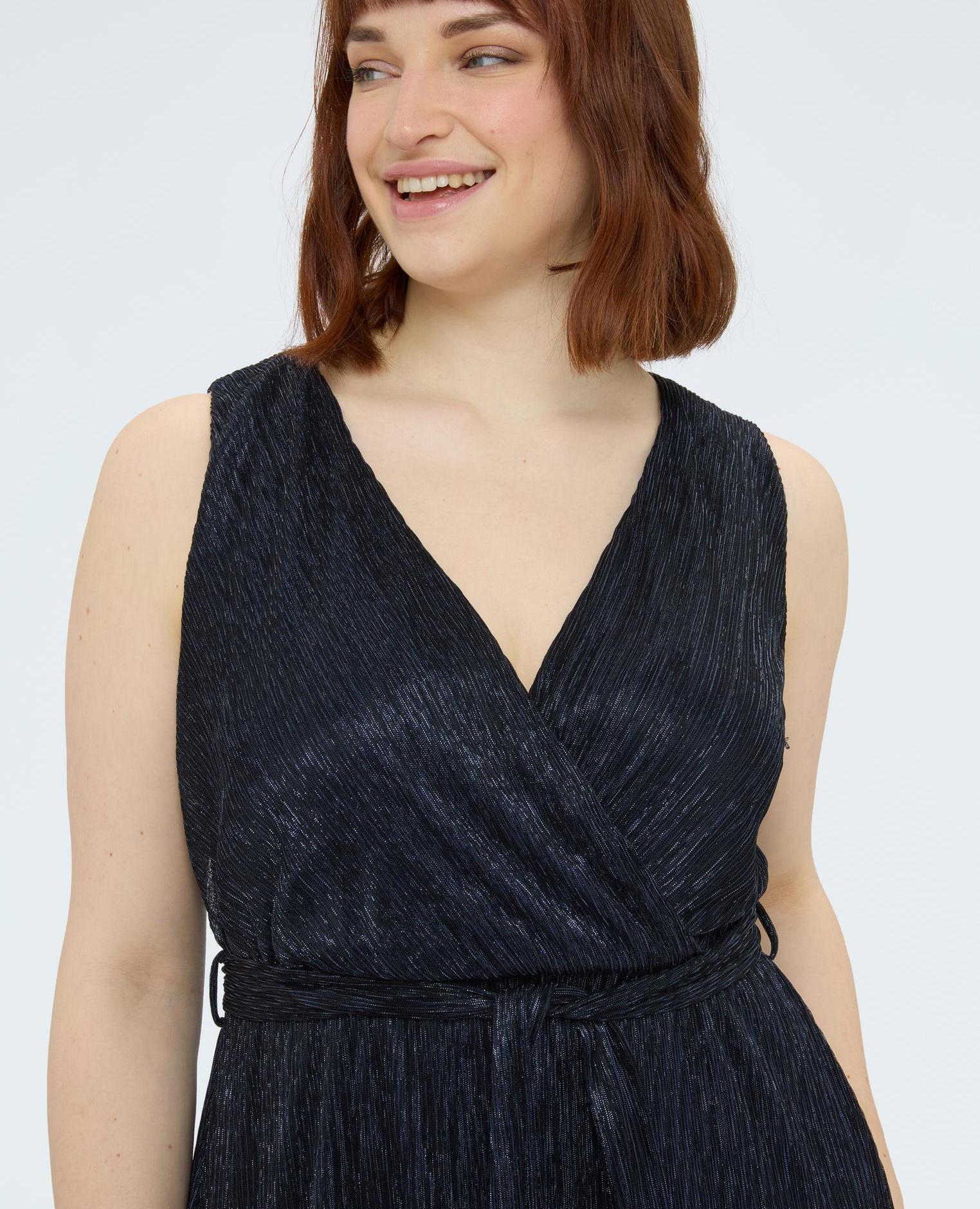 Vestido largo de lúrex estilo griego - Fiorella Rubino - Azul Azul-4