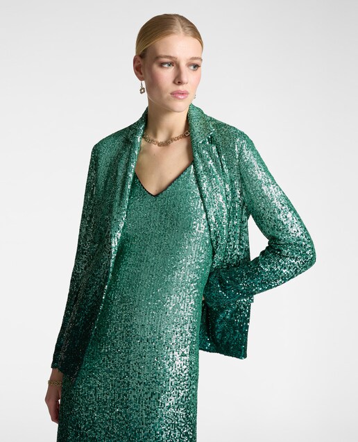 Imagen 0 de Blazer de mujer de lentejuelas con solapas