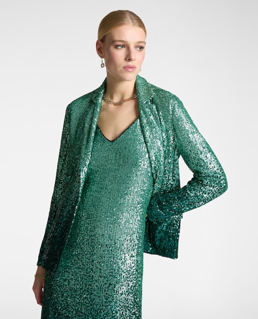 Imagen 0 de Blazer de mujer de lentejuelas con solapas