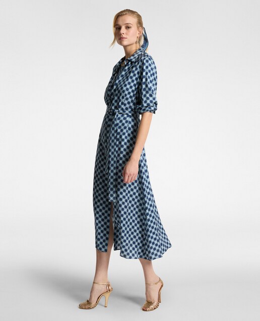 Imagen 0 de Vestido camisero con estampado monograma