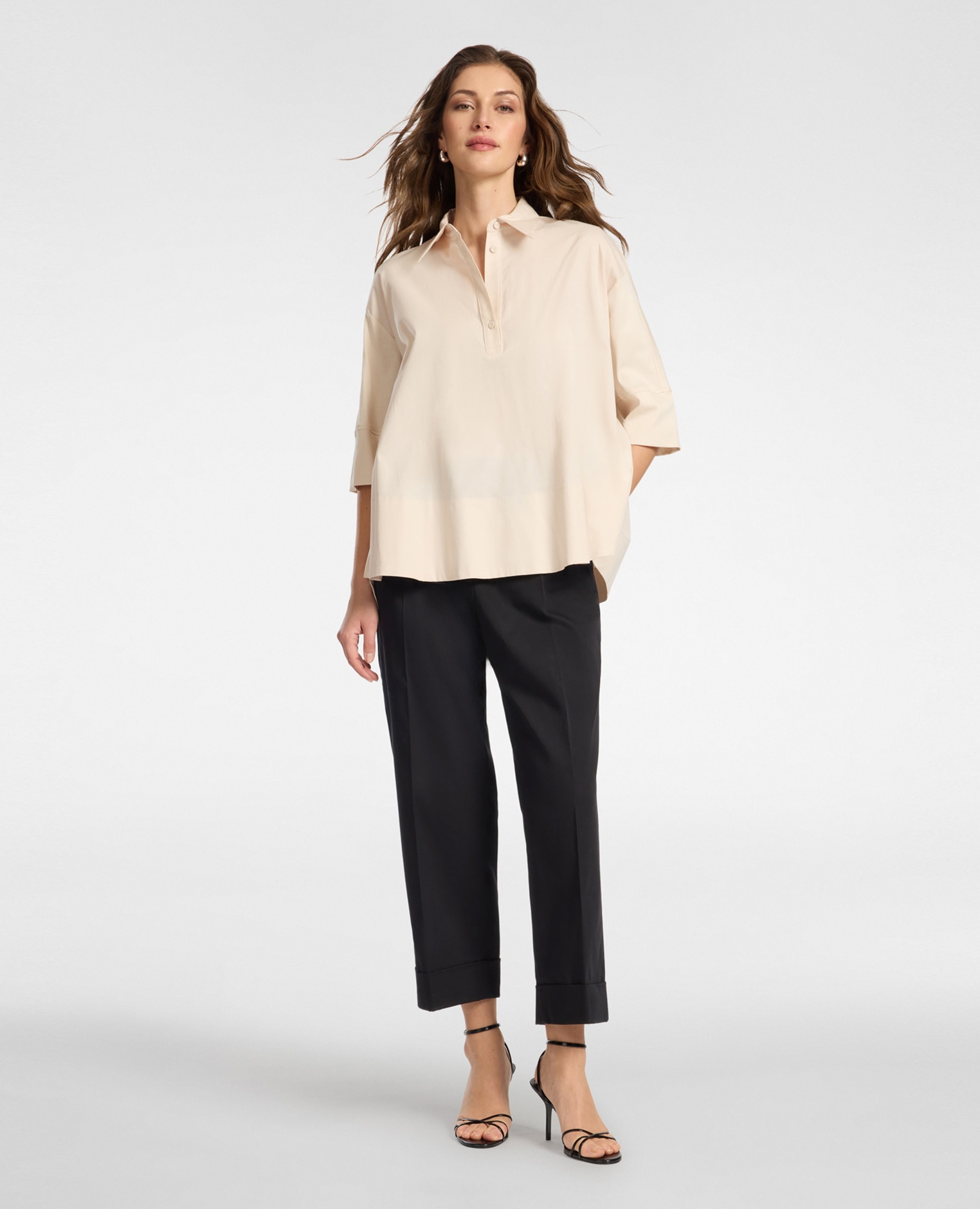 Elena Miró - Pantalones de mujer chinos ajuste regular con cierre de botones y cremallera.